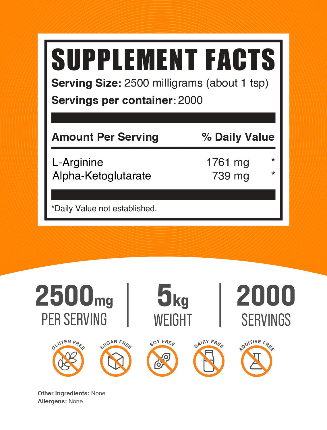 Supplement Facts AAKG Powder