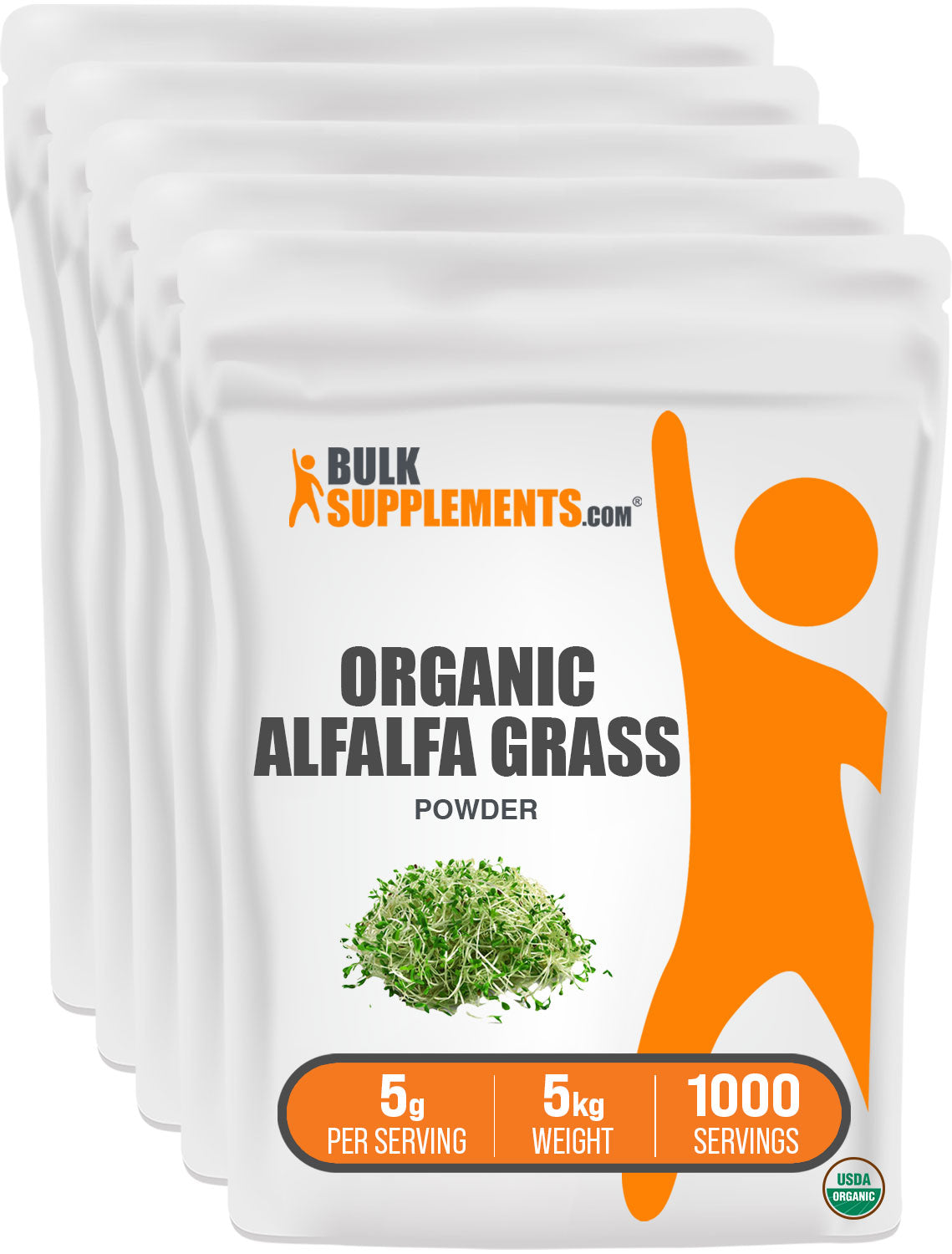 BulkSupplements.com Organic Alfalfa Grass Powder 5KG Bag