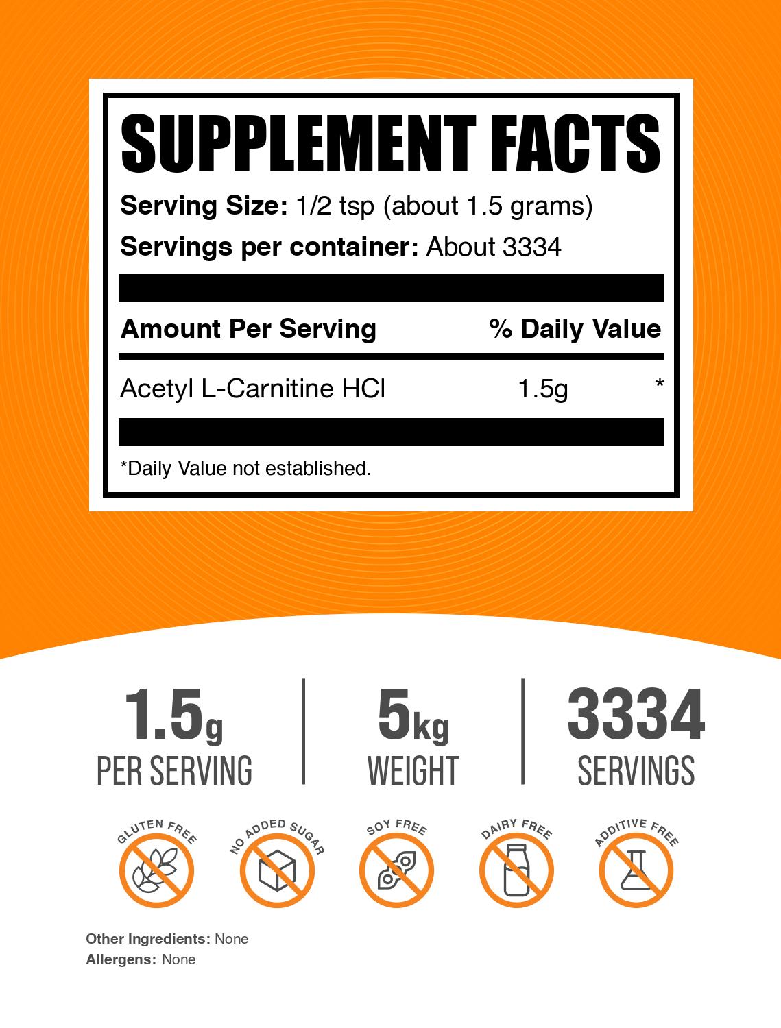 Acetyl L-Carnitine HCl powder label 5kg