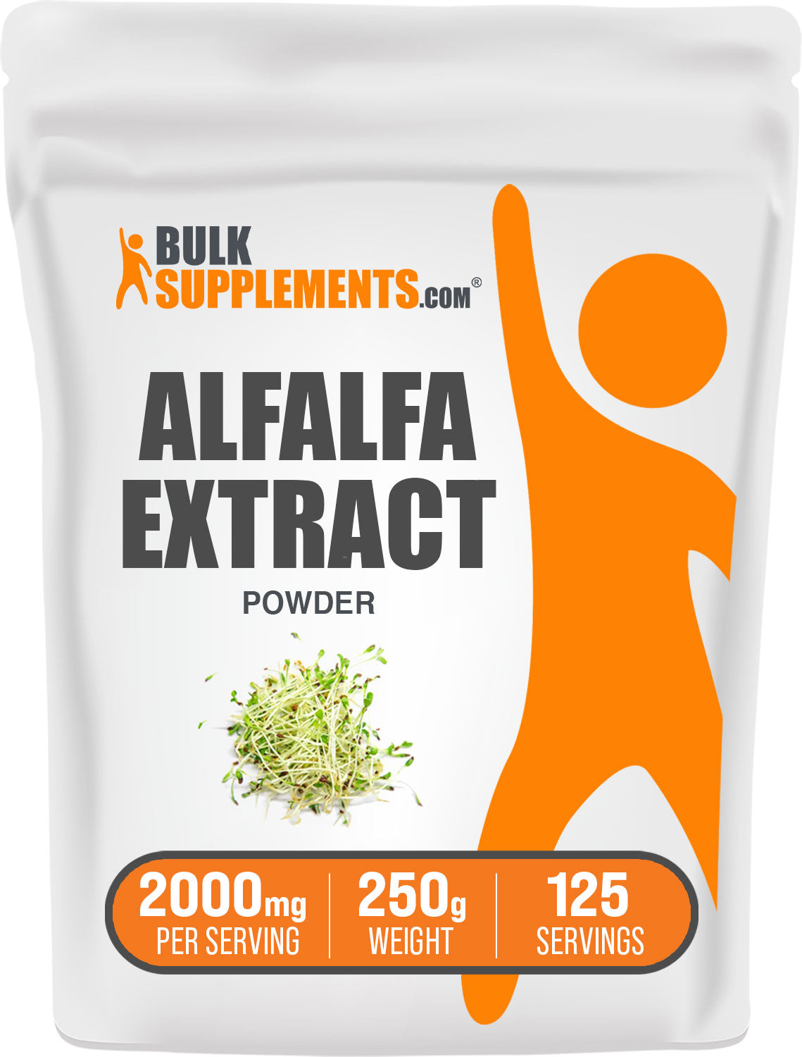 BulkSupplements.com Alfalfa Extract Powder 250g Bag