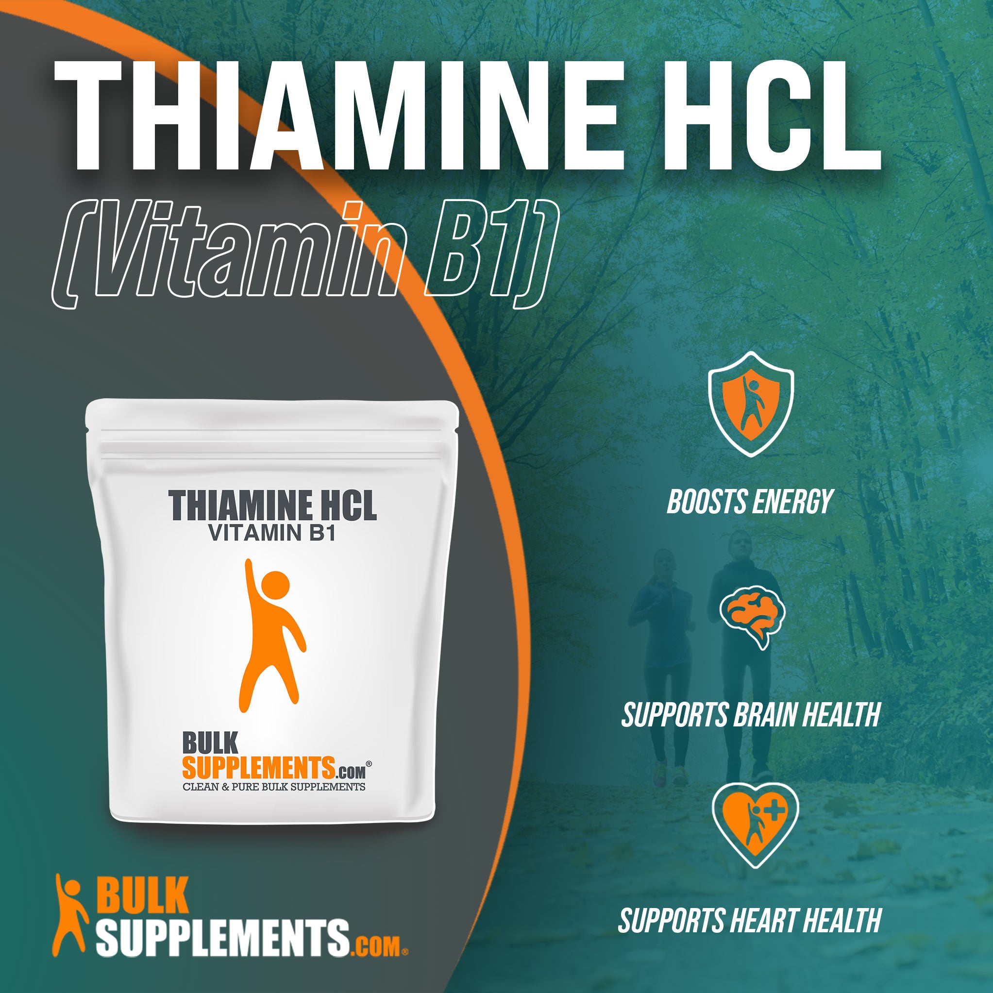Benefits of Thiamine HCl Vitamin B1: boosts energy, supports brain health, supports heart health