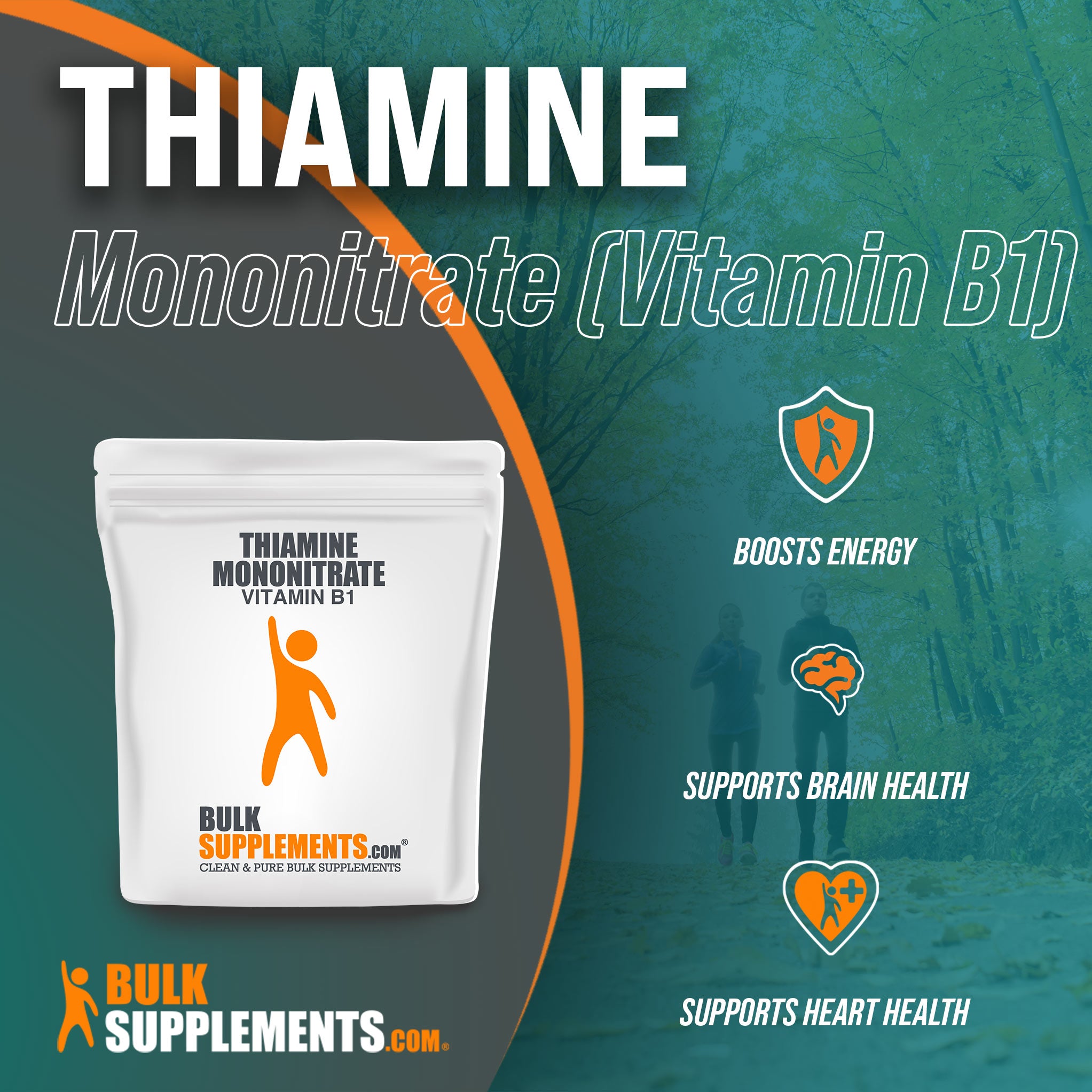 Benefits of Thiamine Mononitrate Vitamin B1: boosts energy, supports brain health, supports heart health