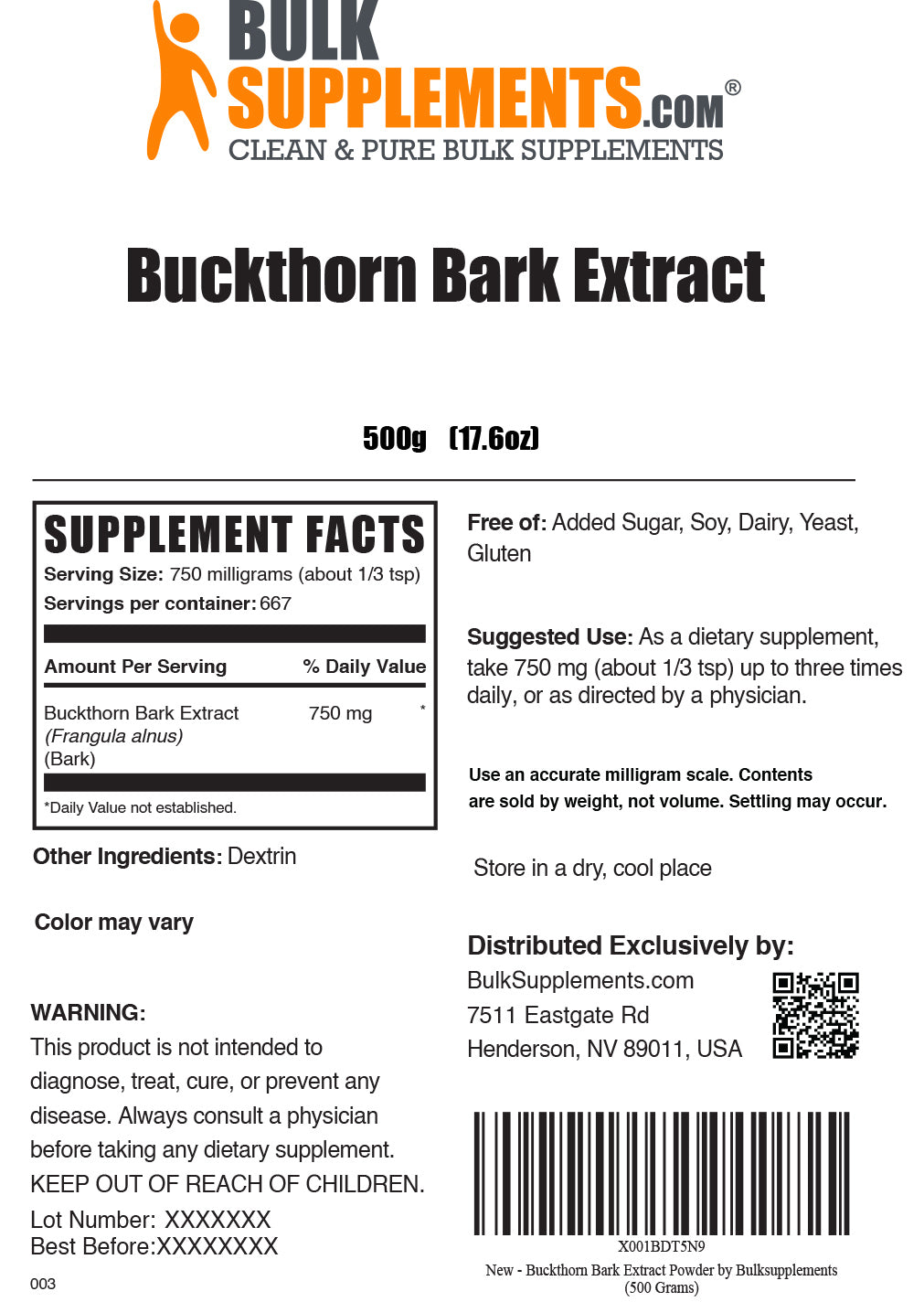 Buckthorn Bark Extract Powder