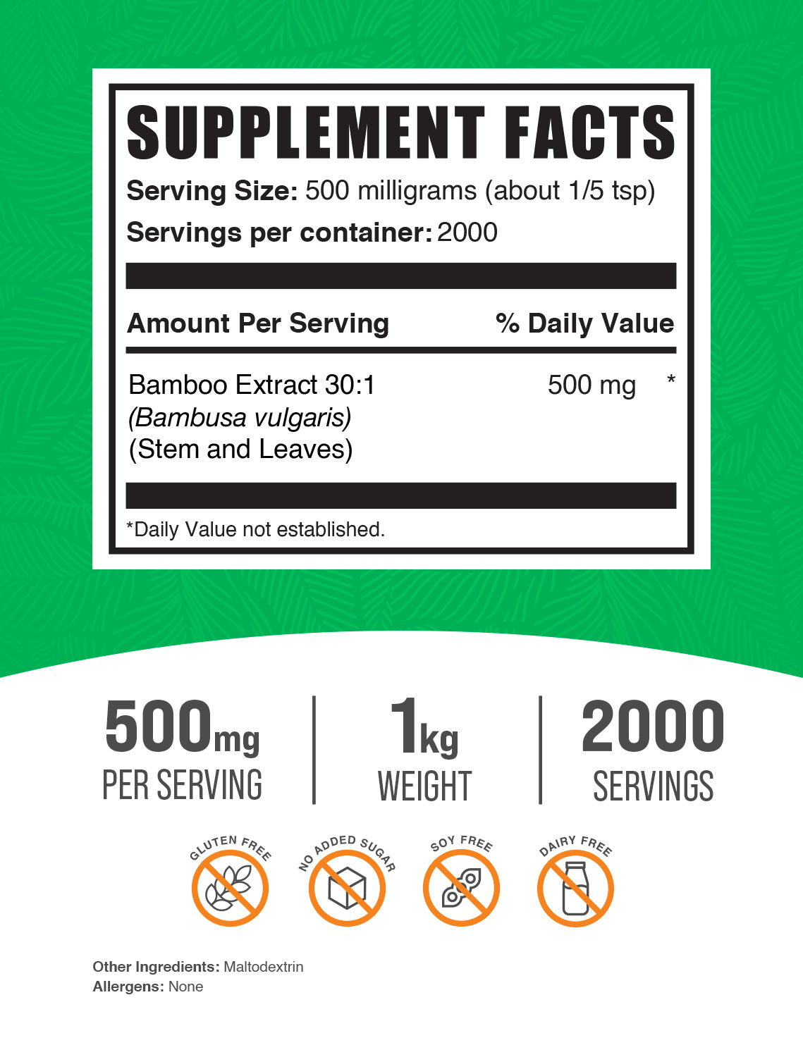 Bamboo Extract 1kg label