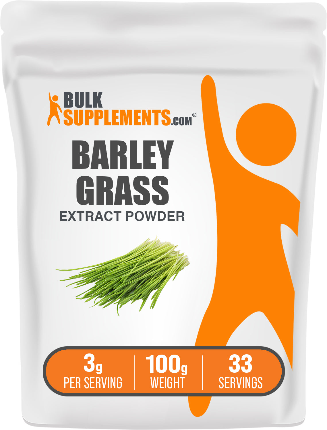 BulkSupplements.com Barley Grass Extract Powder 100g bag image