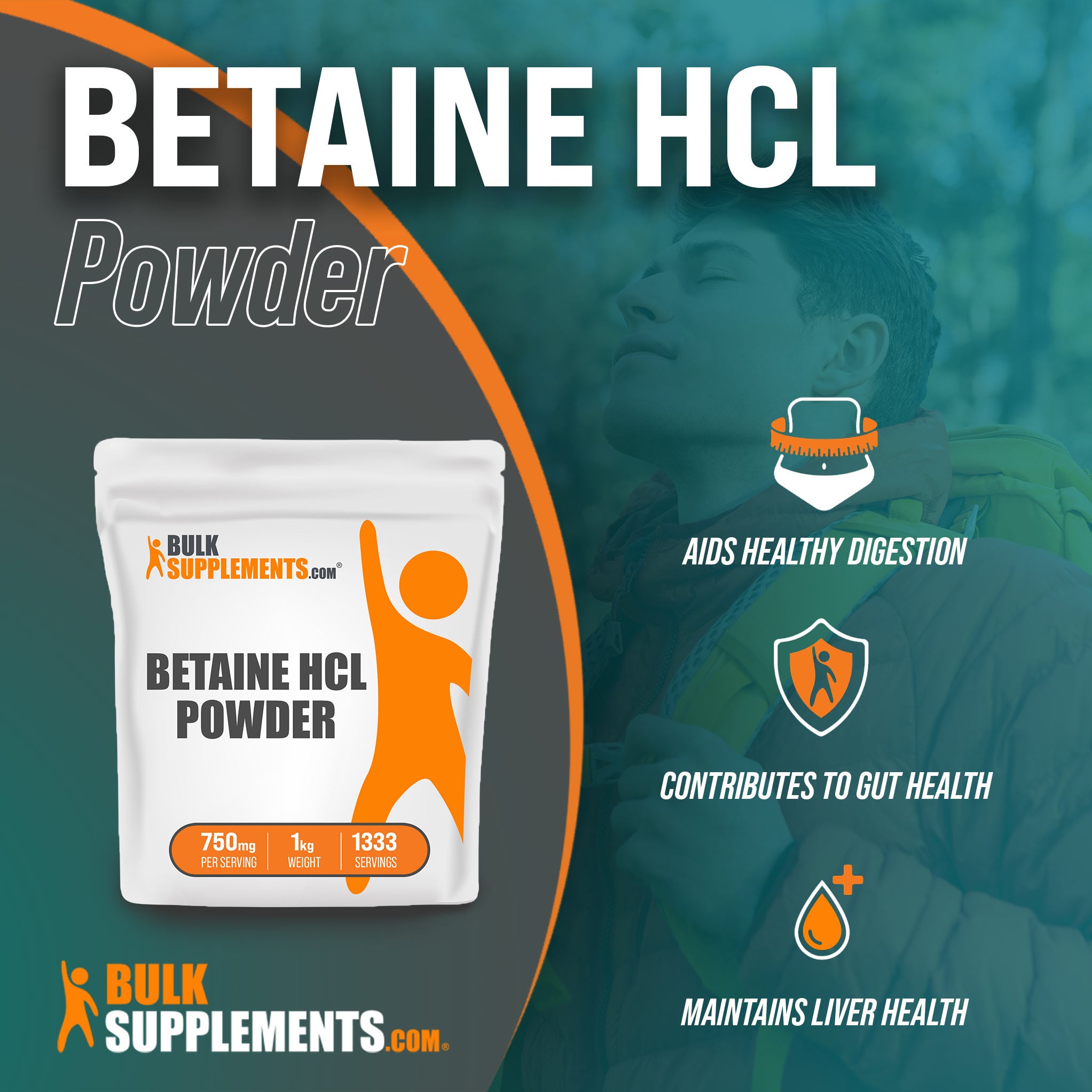 Betaine HCl 1kg contains digestive enzymes