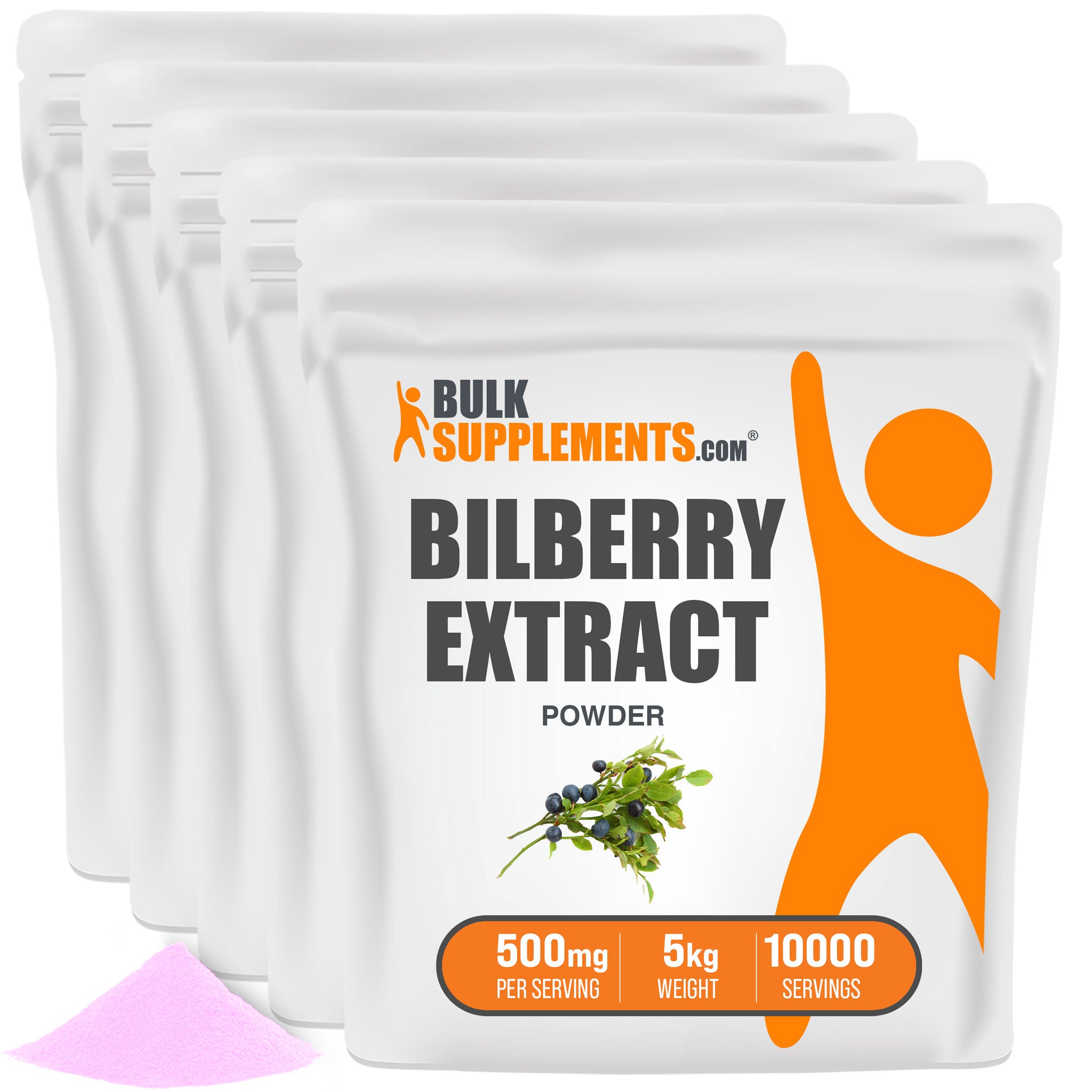 BulkSupplements Bilberry Extract Powder 5 Kilograms, set of 5 bags