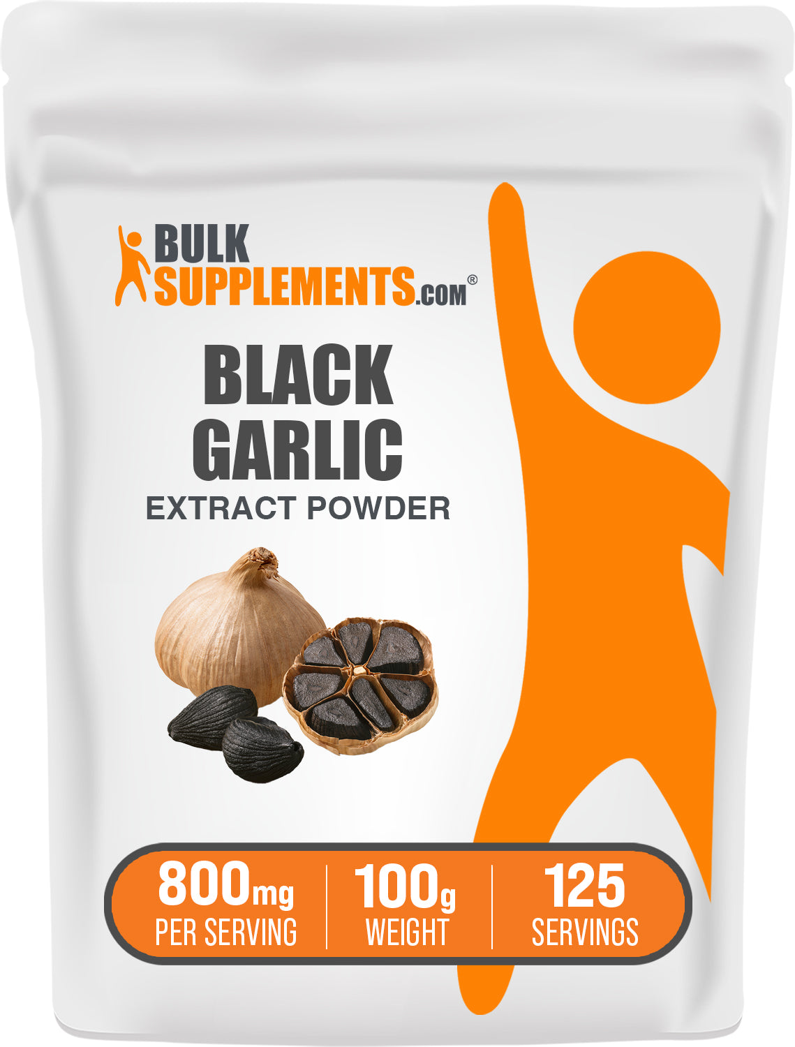 BulkSupplements.com Black Garlic Extract Powder 100g bag image