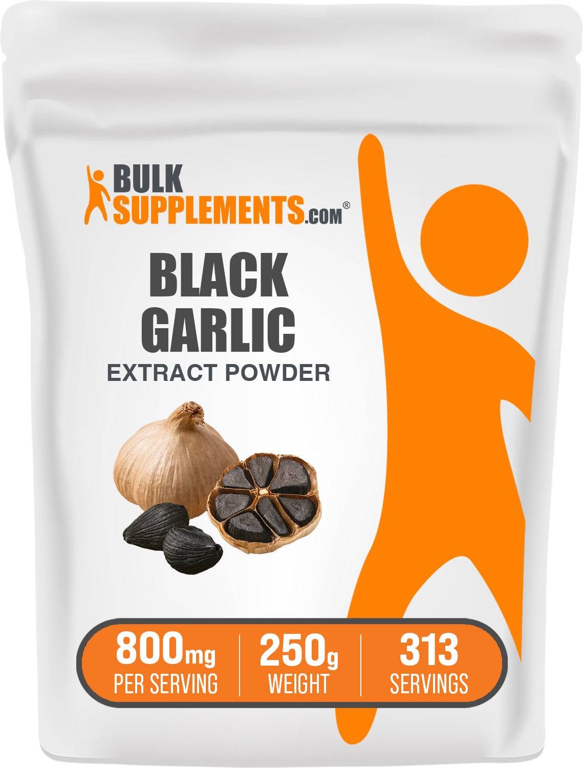 BulkSupplements.com Black Garlic Extract Powder 250g bag image