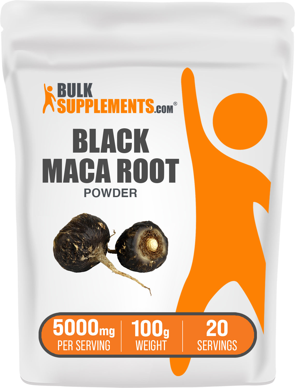 BulkSupplements.com Black Maca Powder 100g bag