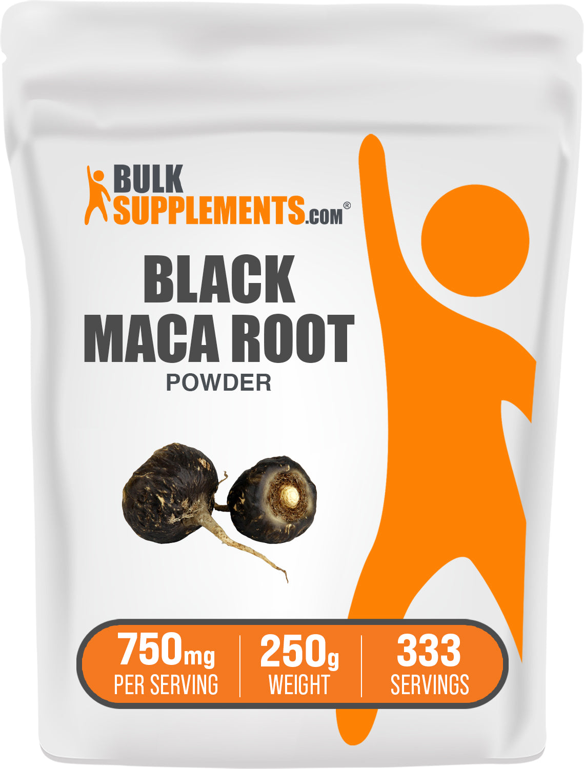 BulkSupplements.com Black Maca Root Powder 250g bag image