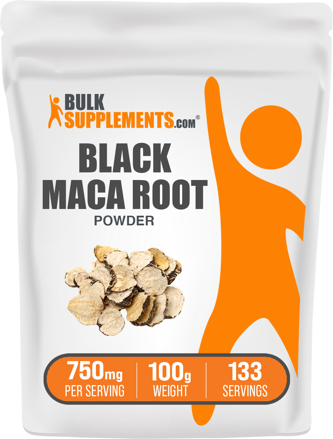 BulkSupplements.com Black Maca Powder 100g bag image