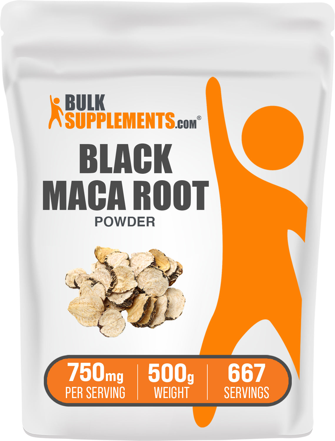 BulkSupplements.com Black Maca Powder 500g bag image