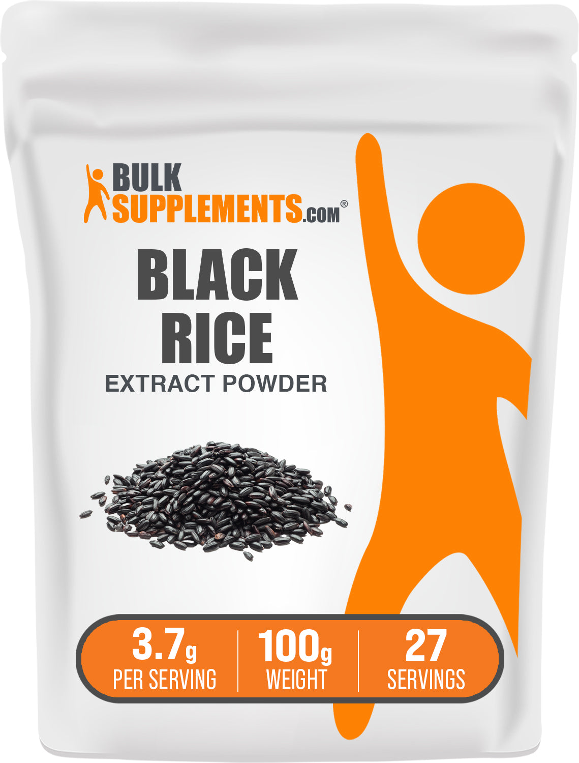 BulkSupplements.com Black Rice Extract Powder 100g bag image