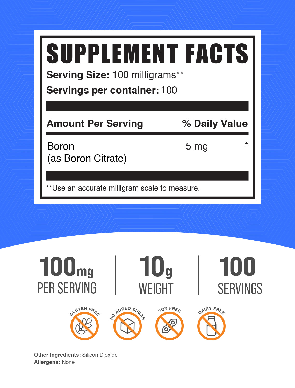 Supplement Facts Boron Citrate Powder
