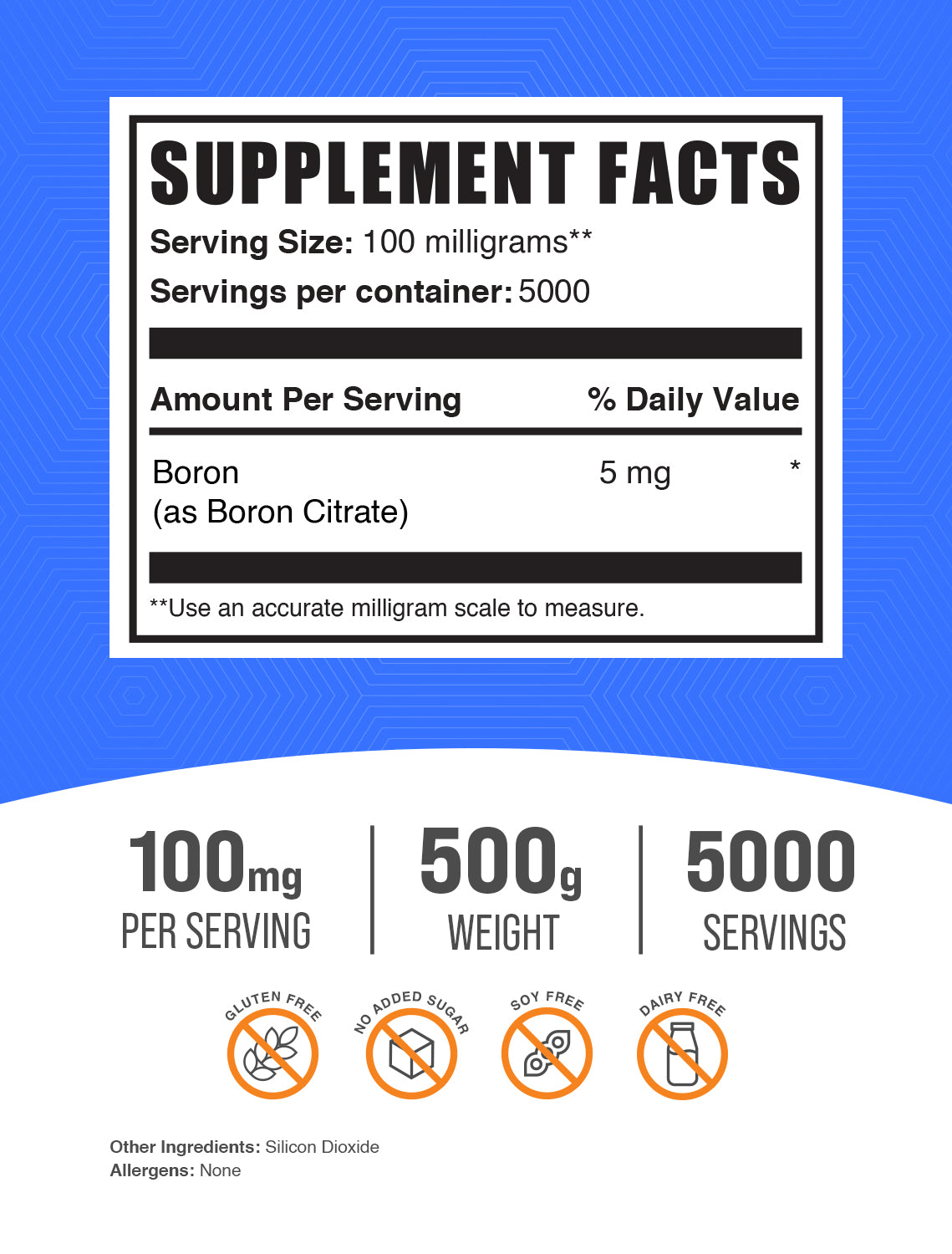 Supplement Facts Boron Citrate Powder
