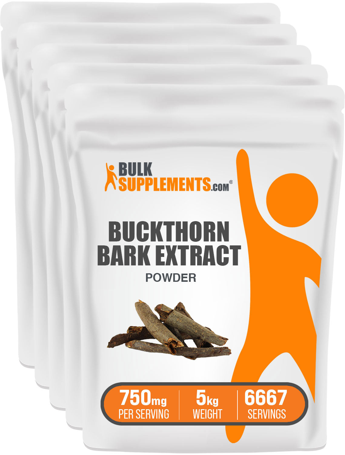 BulkSupplements Buckthorn Bark Extract 5 Kilograms set of 5 bags