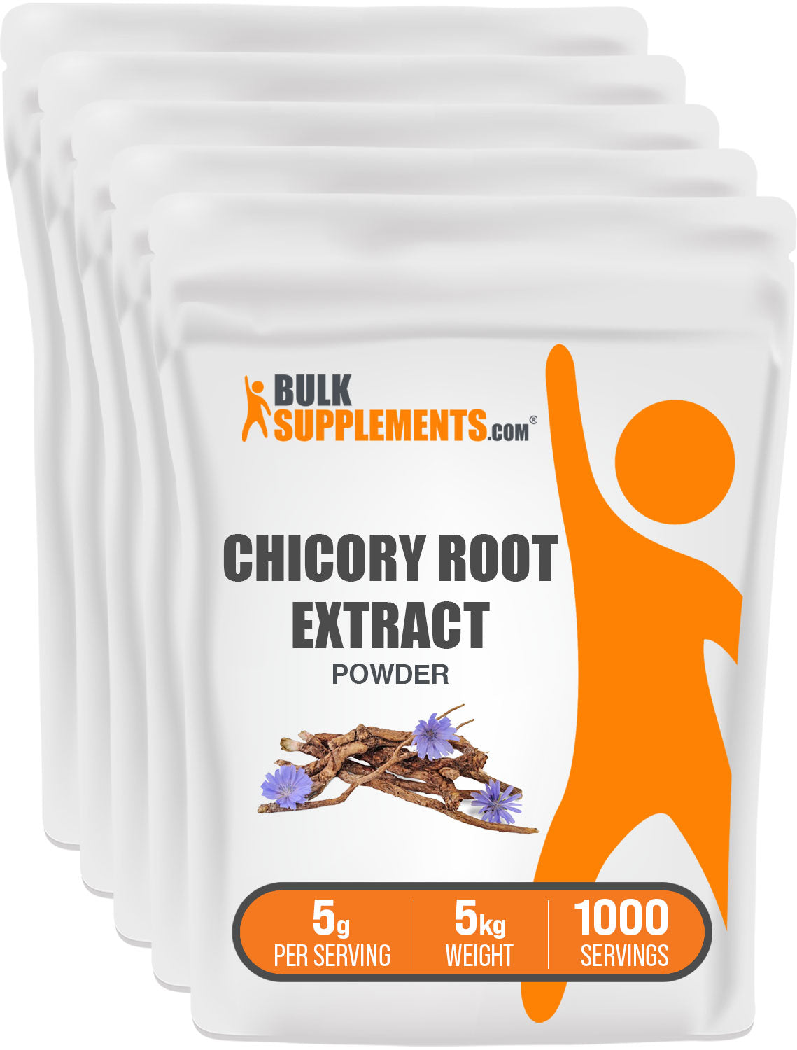 BulkSupplements Chicory Root Extract Powder 5 Kilograms set of 5 bags