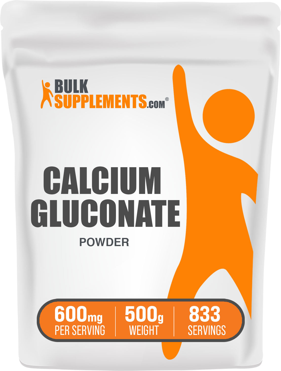 BulkSupplements Calcium Gluconate Powder 500g Calcium Supplement