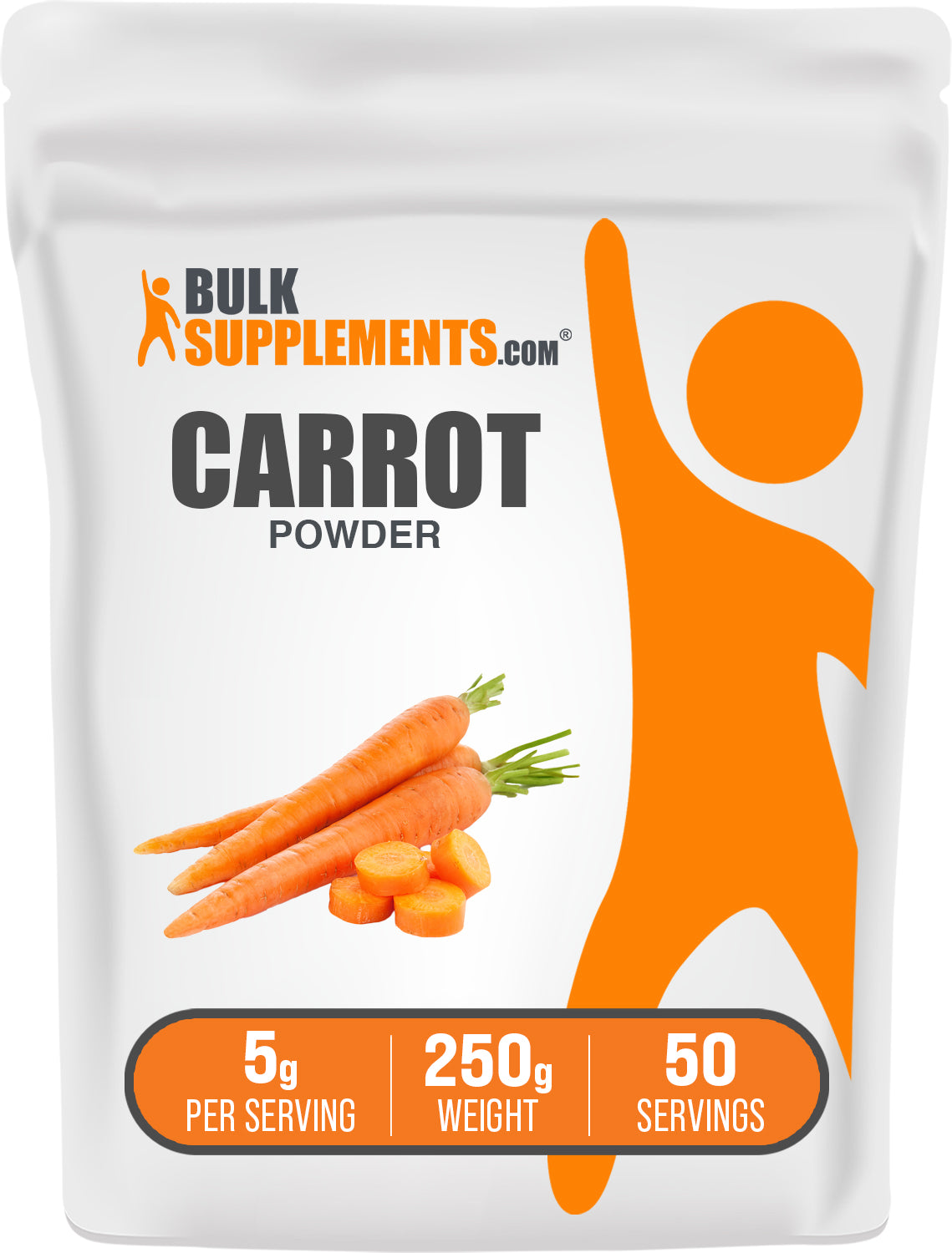 BulkSupplements.com Carrot Powder 250g bag image