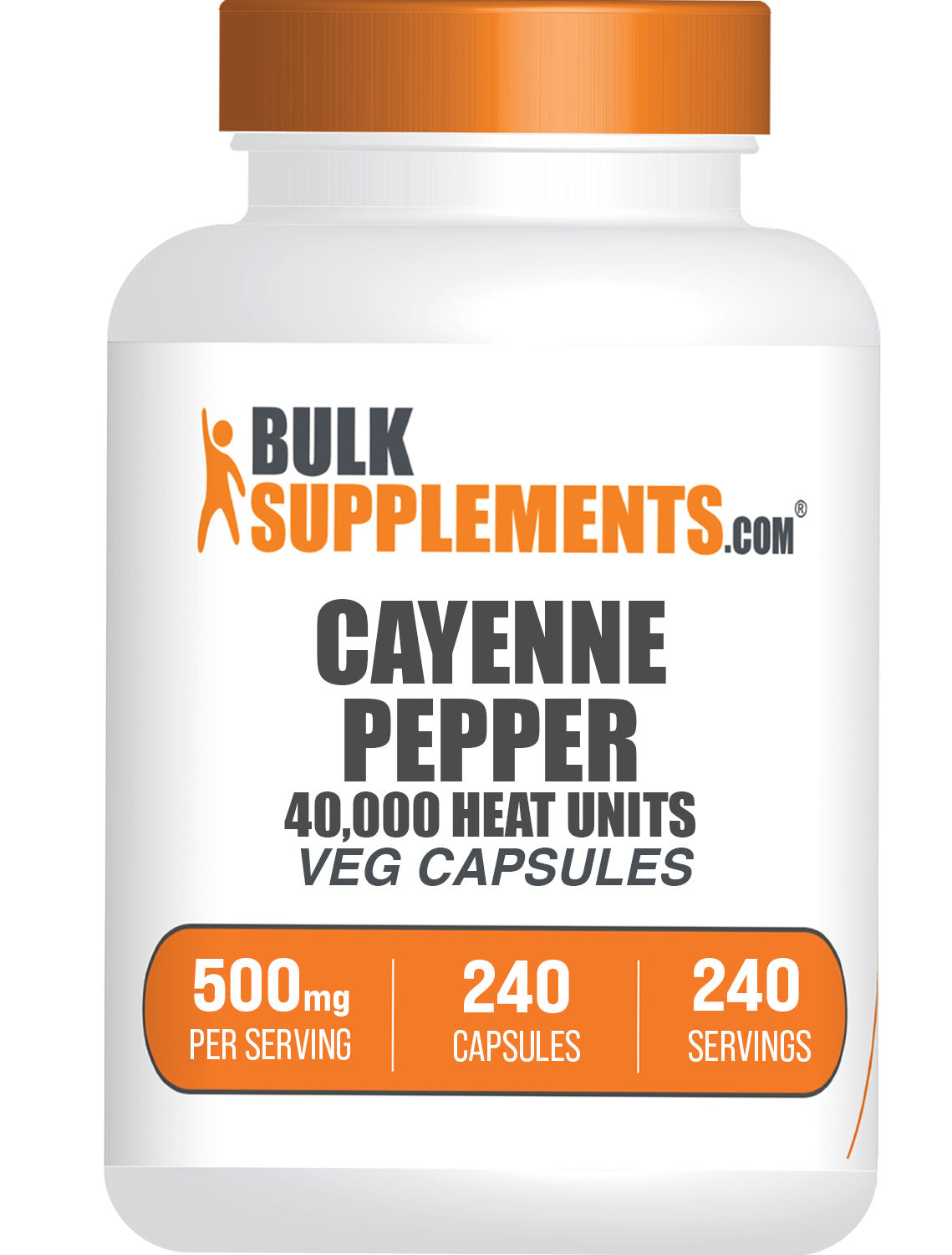 BulkSupplements.com Cayenne Pepper 40000 HU 240 capsules bottle image