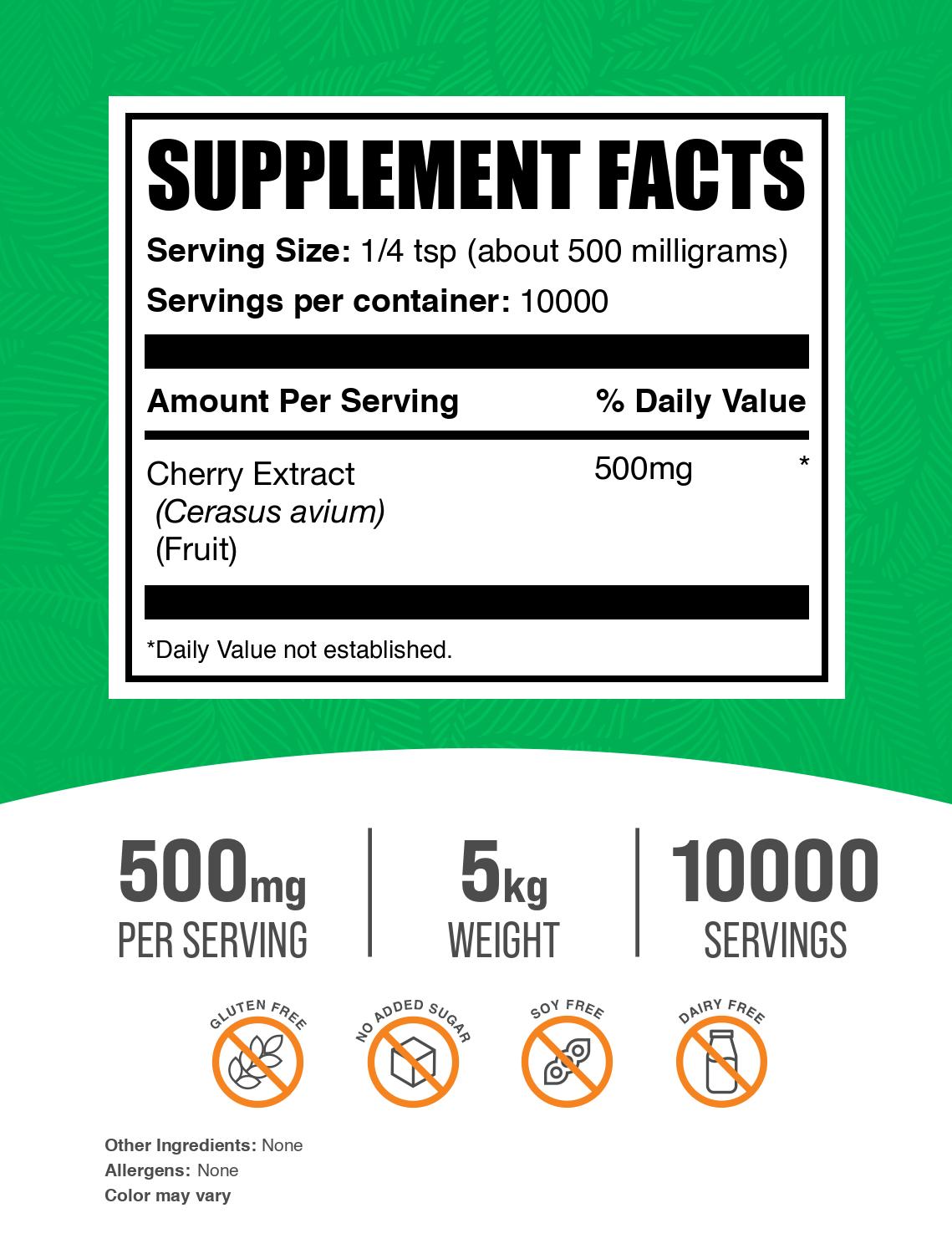 Cherry Extract Powder 5kg Label