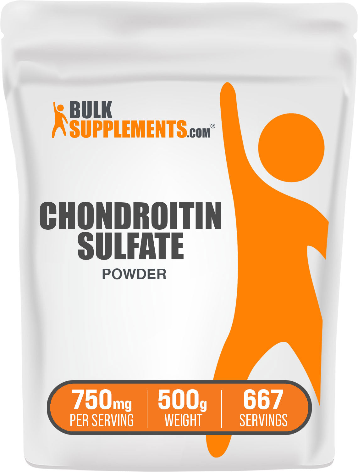 BulkSupplements Chondroitin Sulfate Powder 500 grams bag
