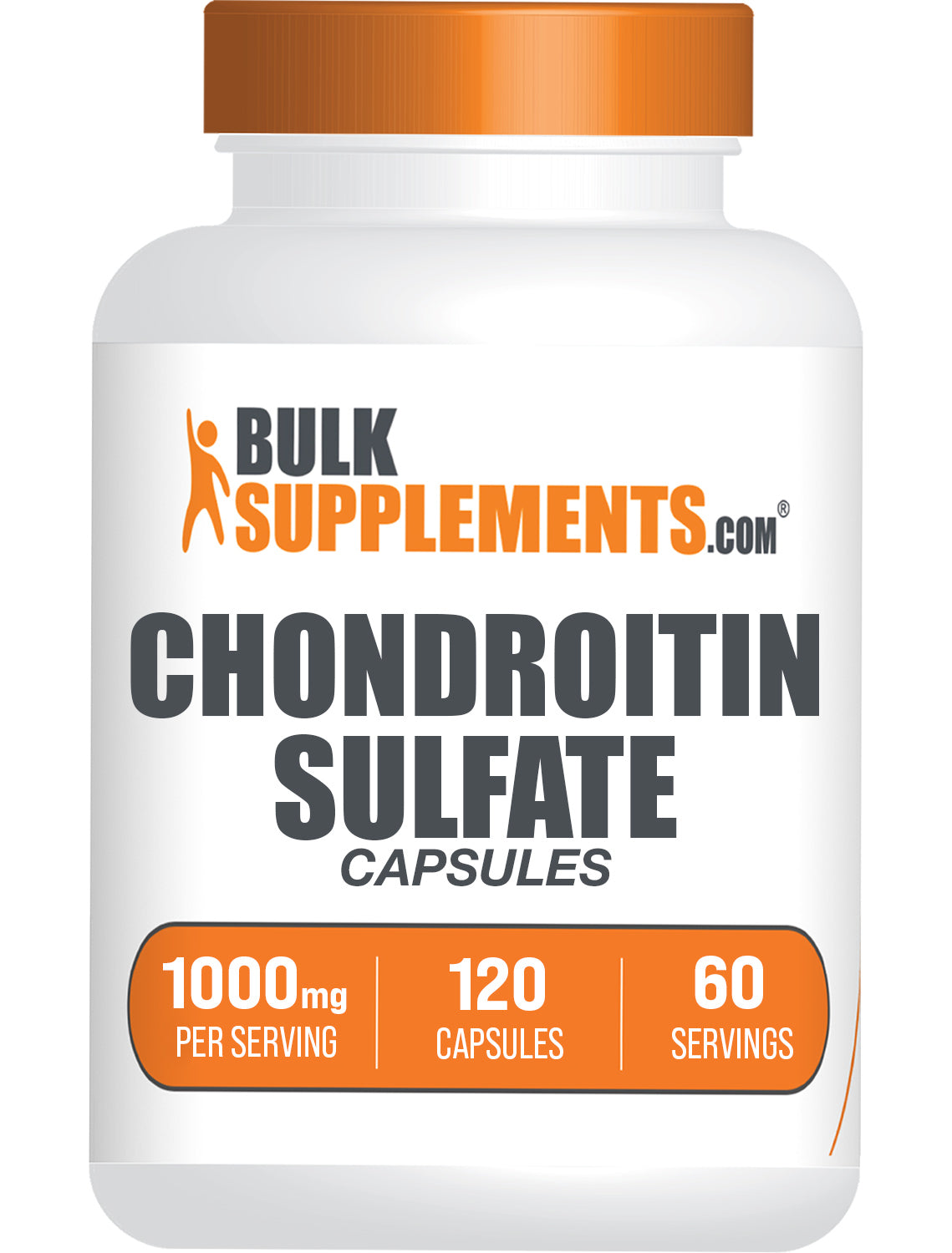 BulkSupplements Chondroitin Sulfate Capsules.com 1000mg 120 Capsules Bottle