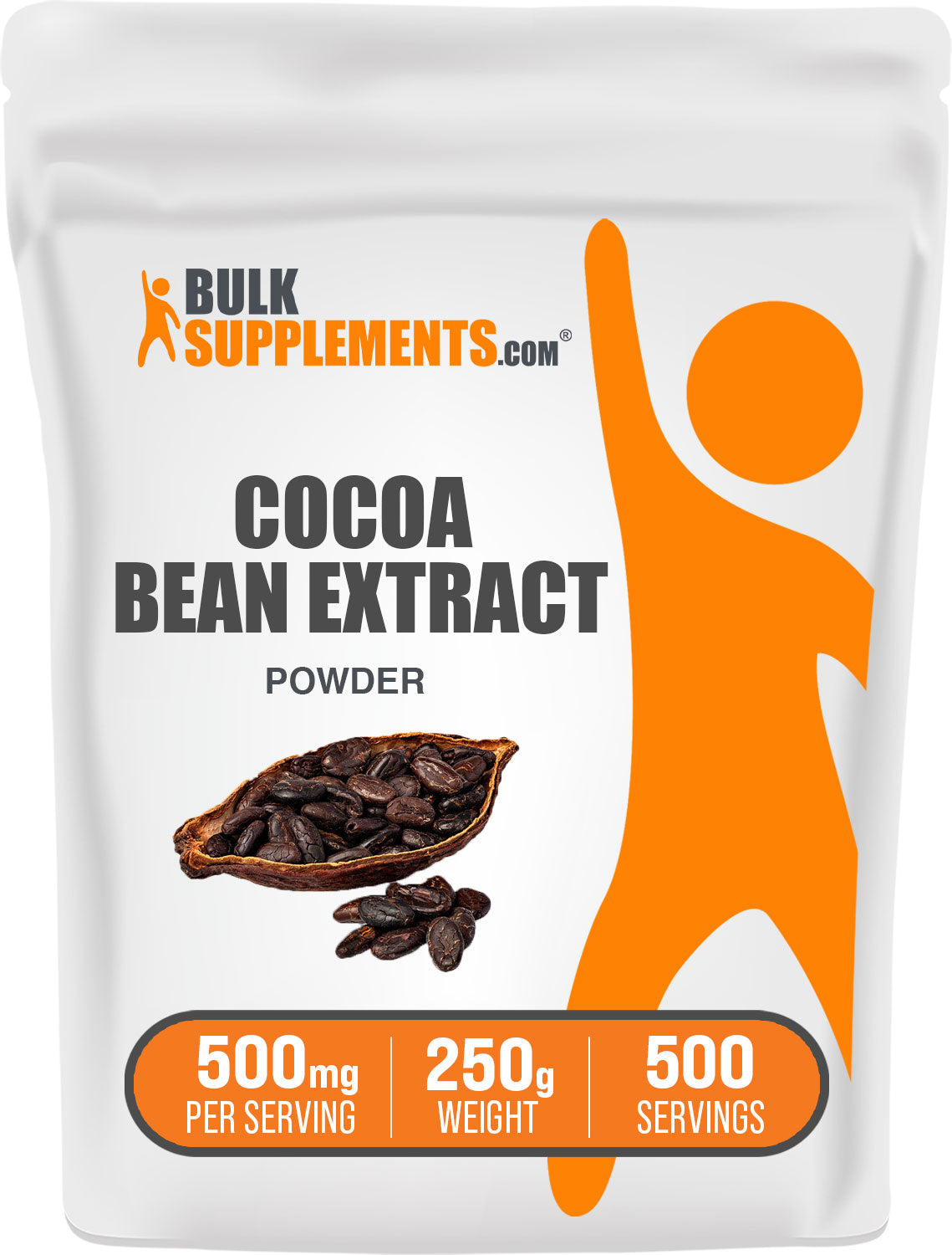BulkSupplements.com Cocoa Bean Extract Powder 250g Bag