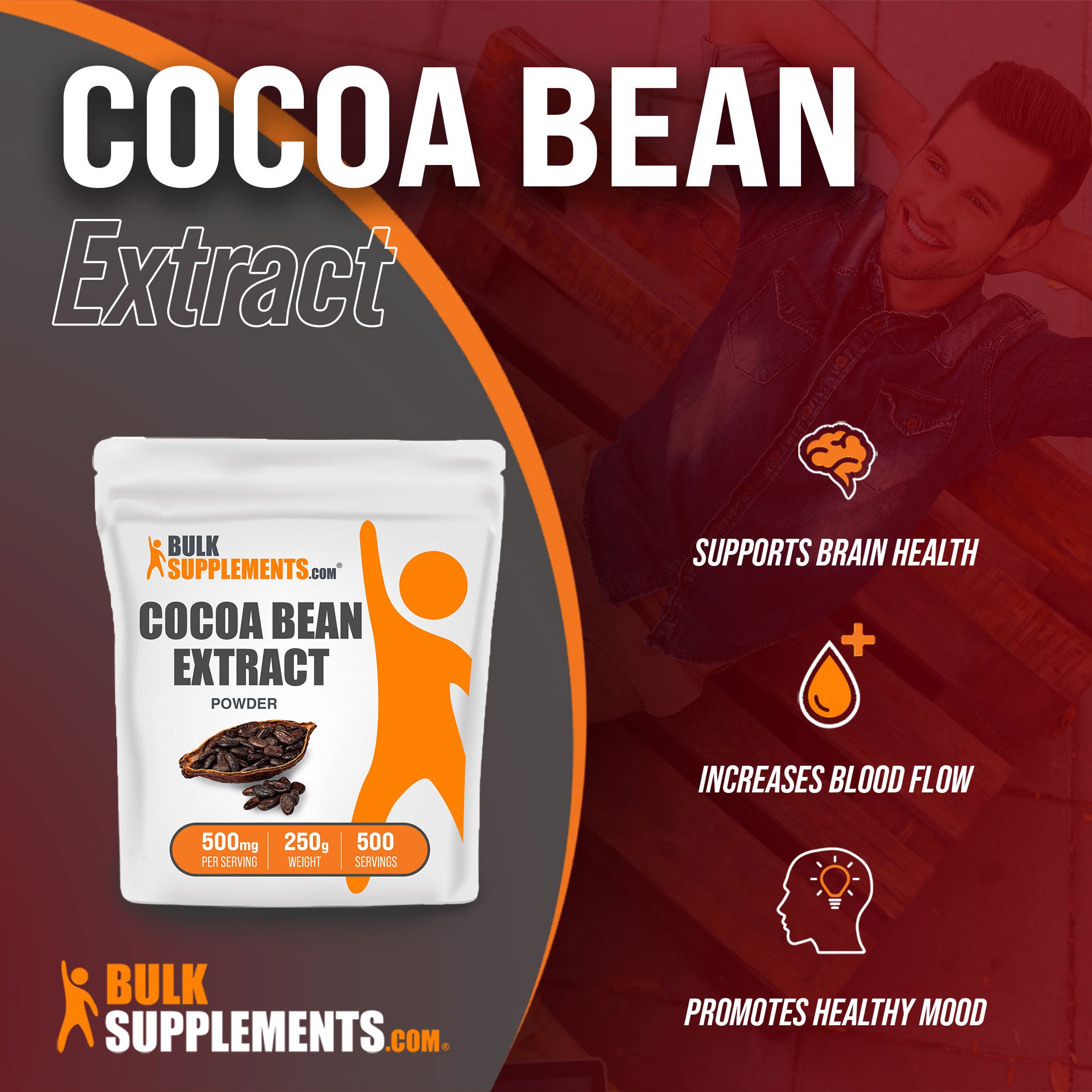 250g Cocoa Bean circulation supplements; supports brain health, increases blood flow, promotes healthy mood