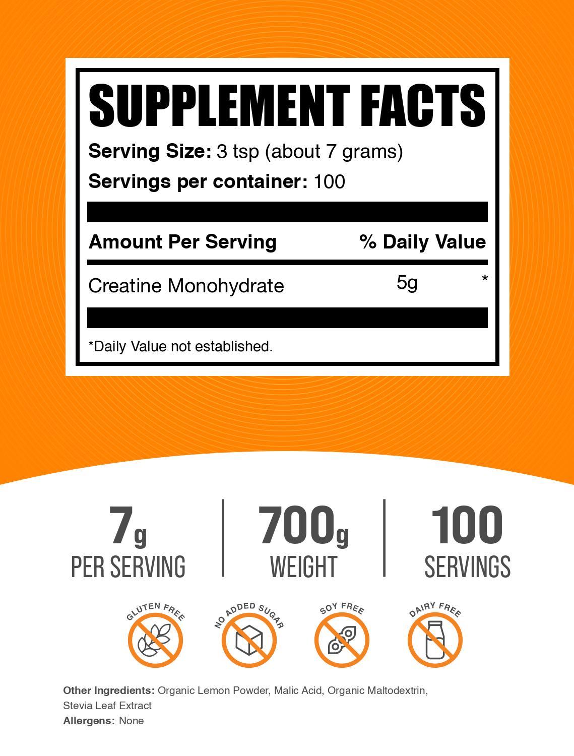 Creatine Monohydrate Powder - Lemon Italian Ice