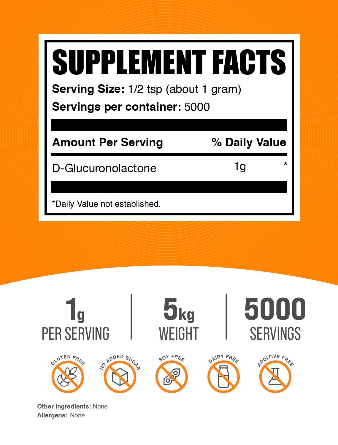D-Glucuronolactone Powder 5kg Label