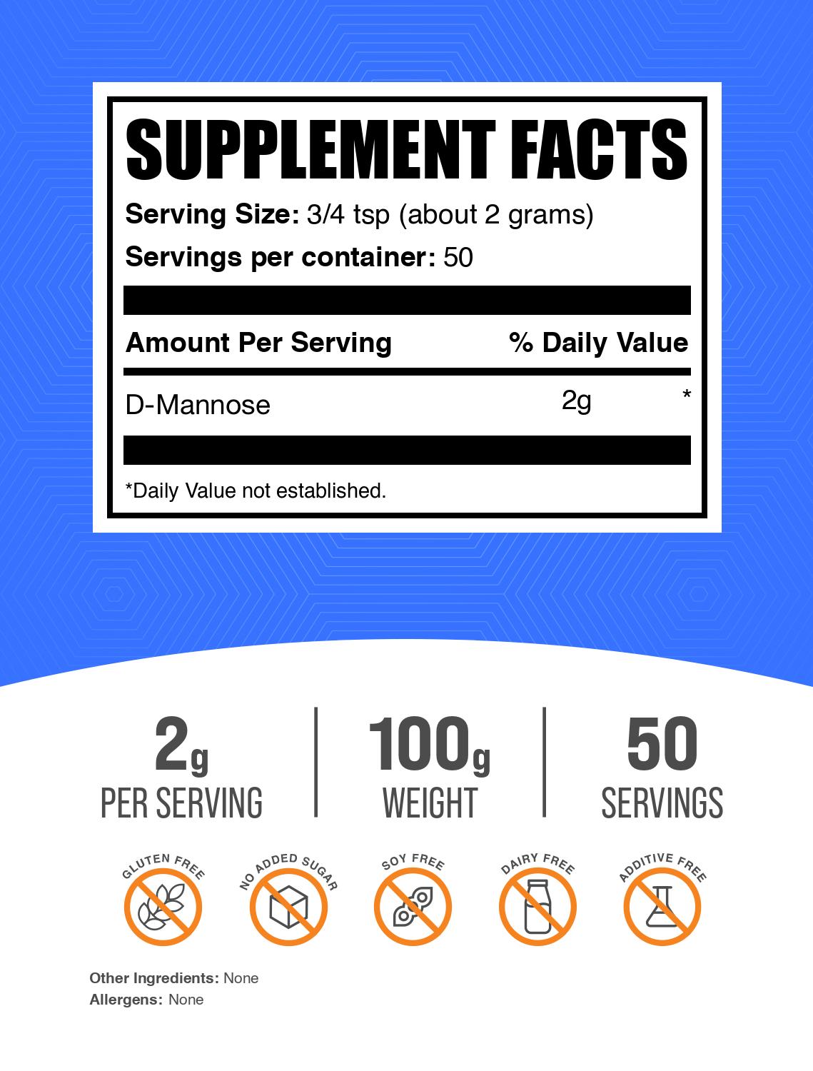 D-Mannose powder label 100g