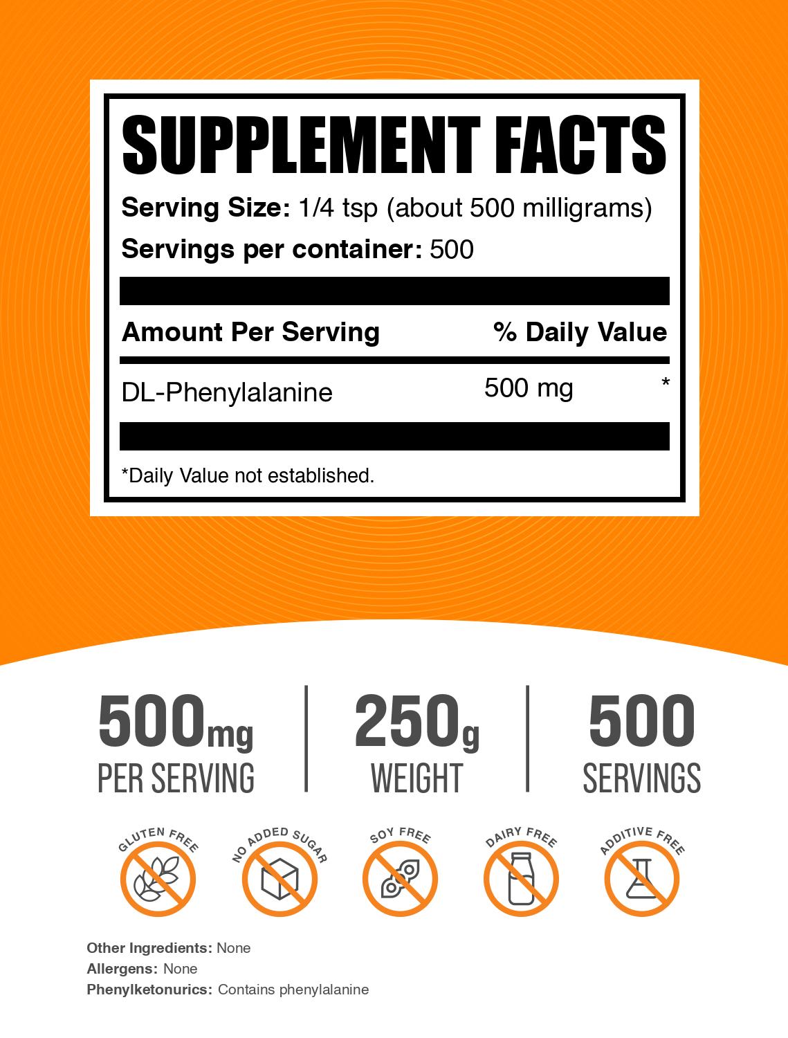 DL-Phenylalanine powder label 250g