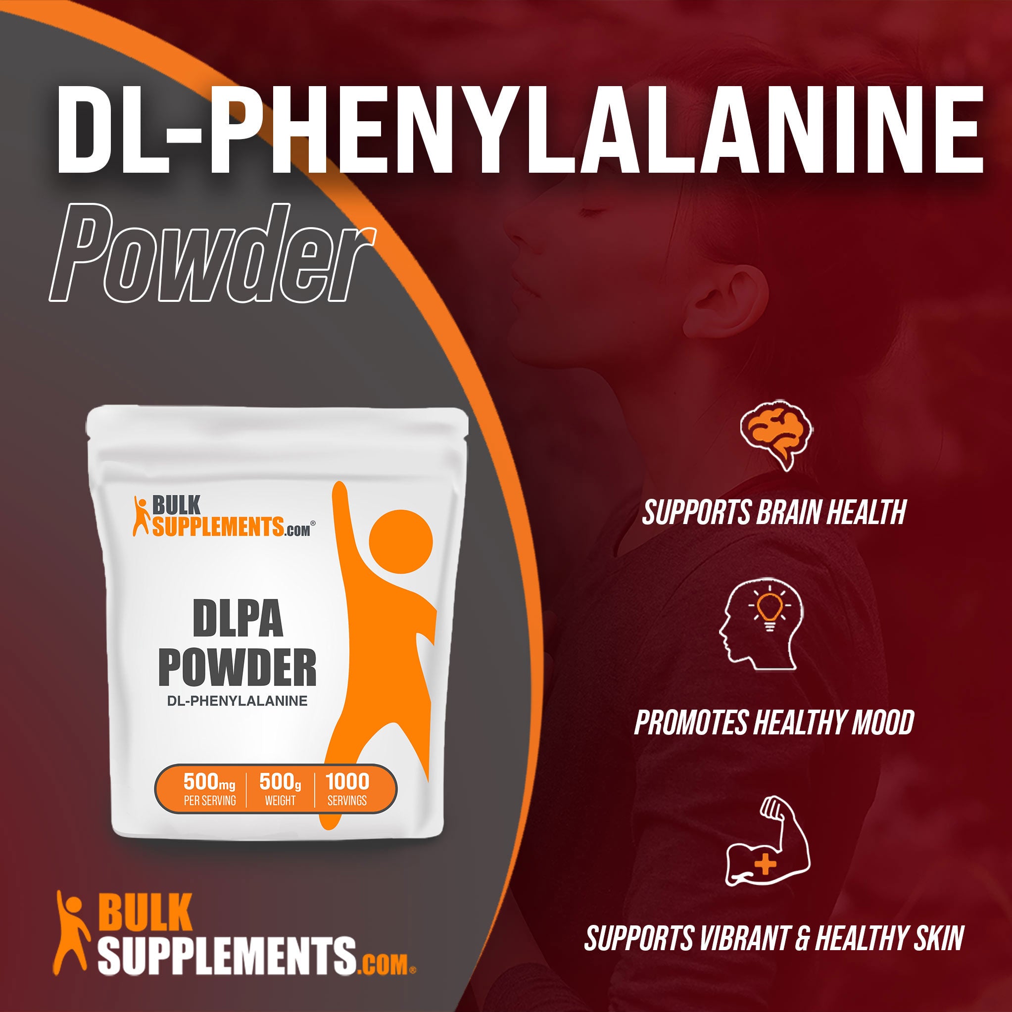 Benefits of DL-Phenylalanine; supports brain health, promotes healthy mood, supports vibrant & healthy skin