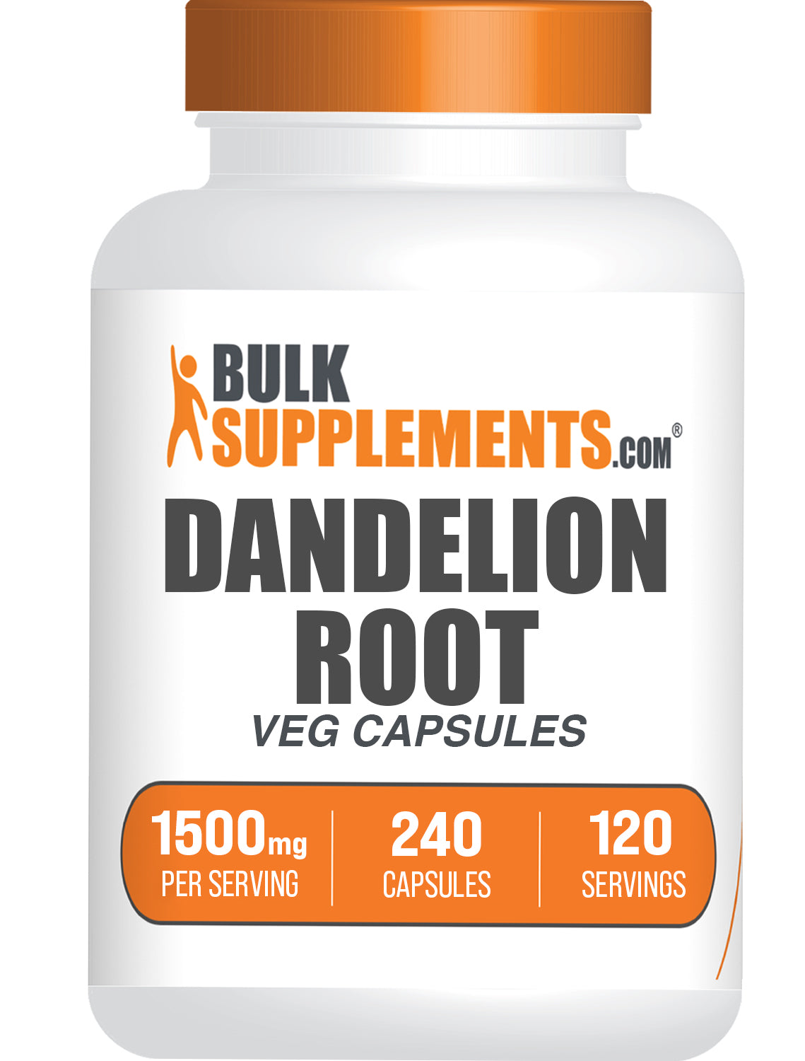 BulkSupplements.com Dandelion Root 240 capsules bottle image
