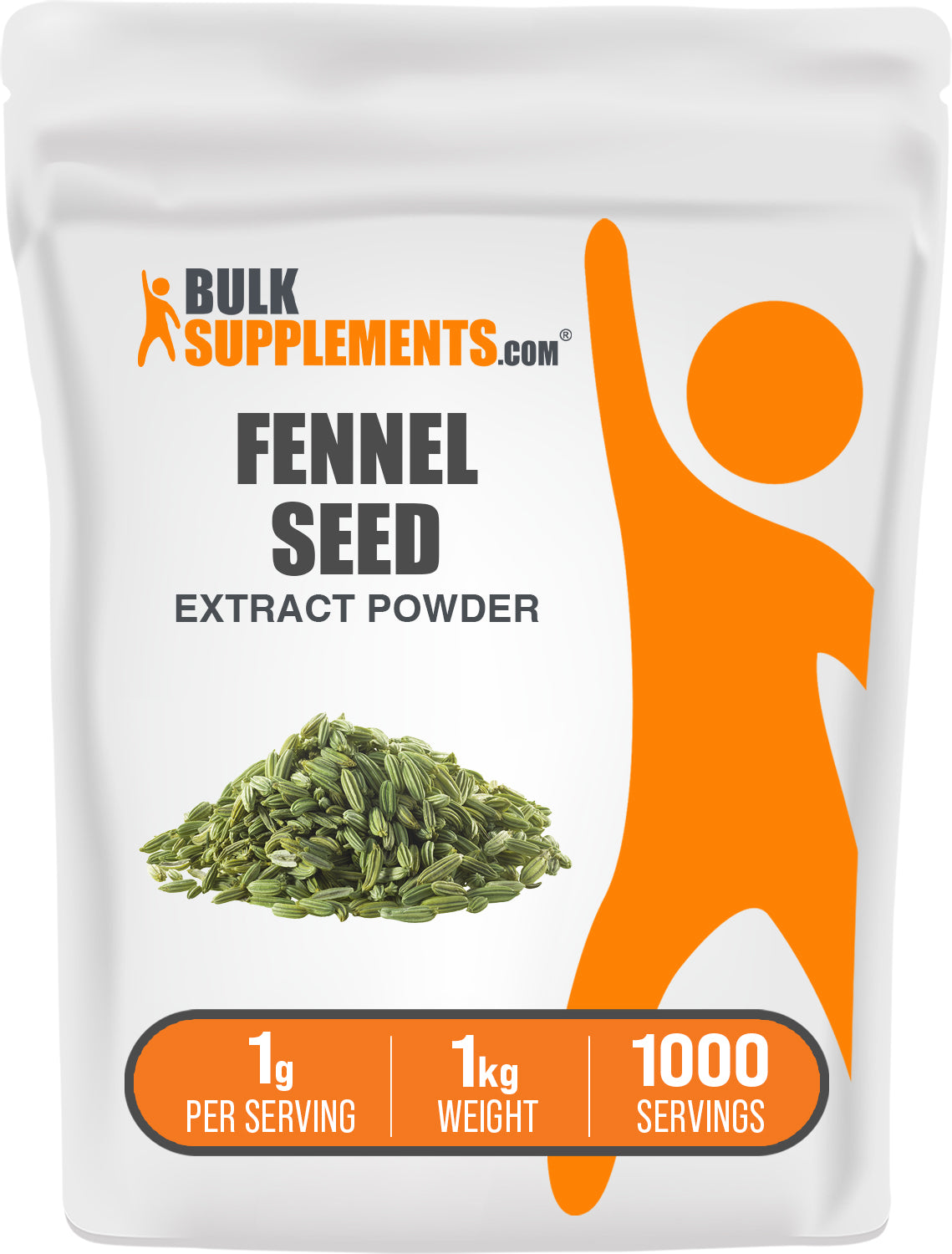 BulkSupplements.com Fennel Seed Extract Powder 1kg bag image