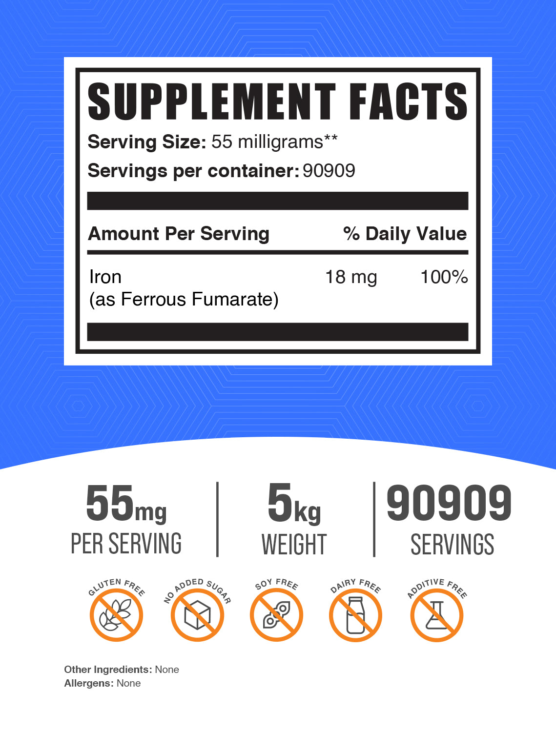 Ferrous Fumarate powder 5kg label