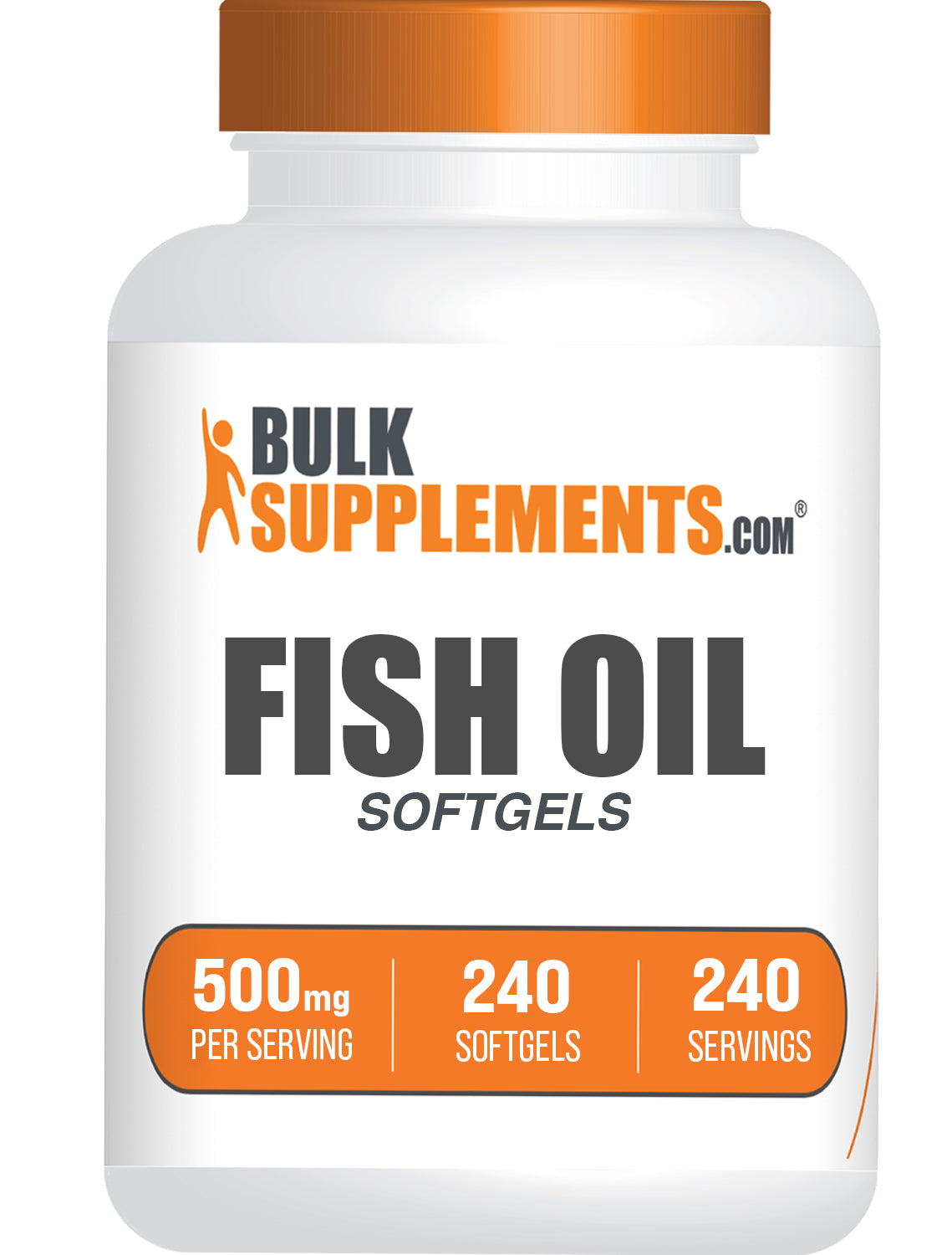 BulkSupplements.com Fish Oil 500mg 240 softgels bottle image