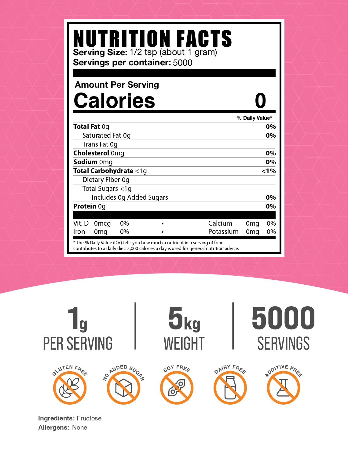 Fructose powder label 5kg