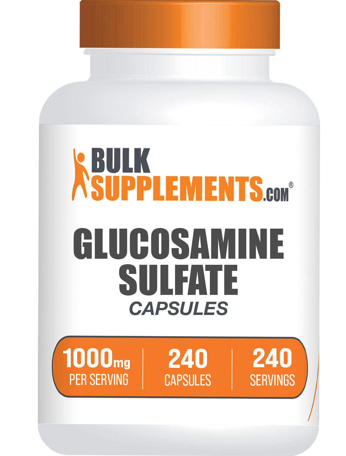 BulkSupplements.com Glucosamine Sulfate Capsules 240 ct bottle image