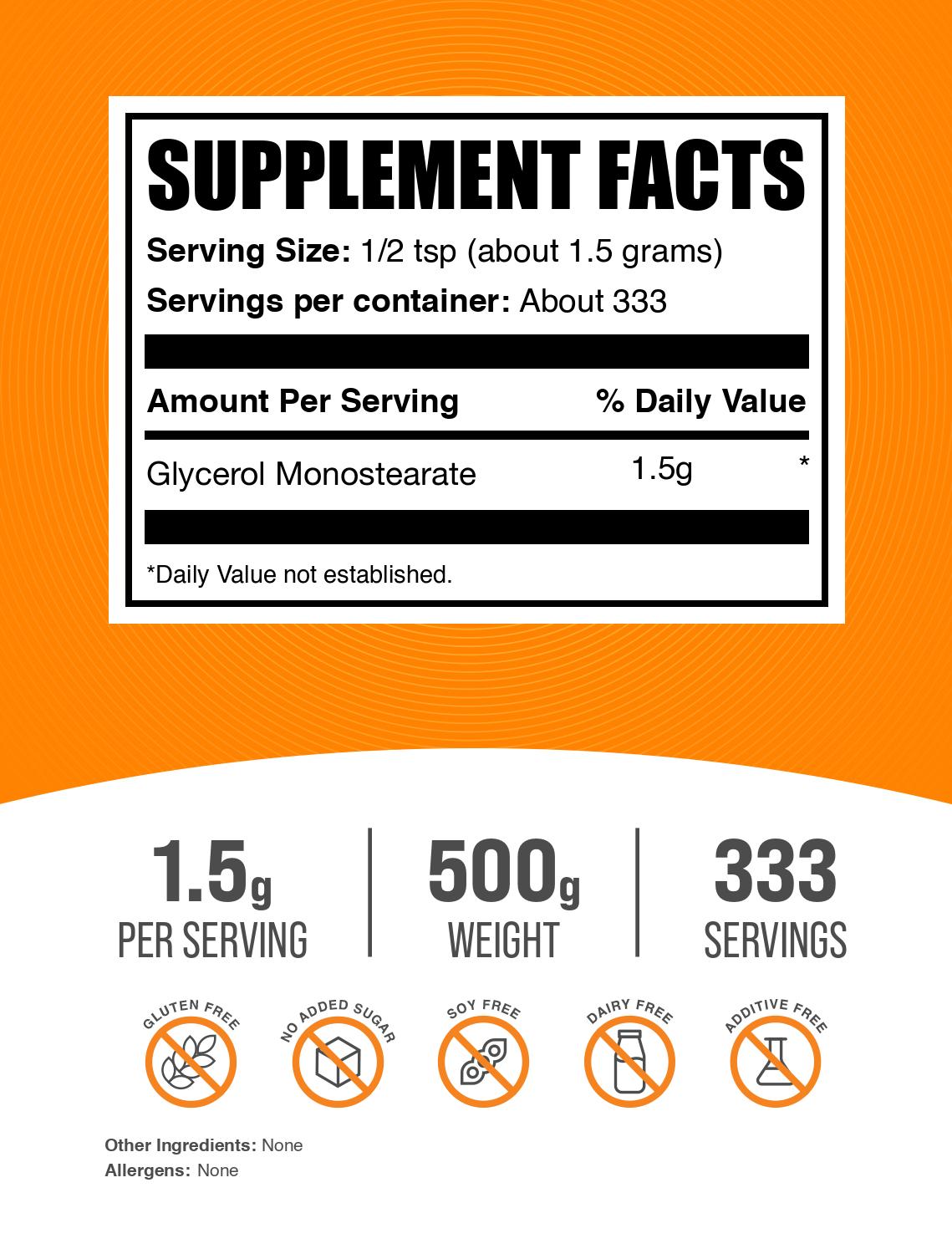 Glycerol monostearate powder label 500g