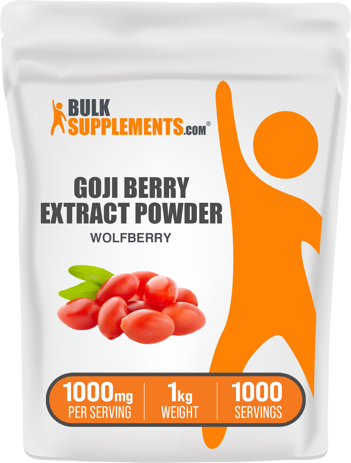 BulkSupplements Goji Berry Extract Powder Wolfberry 1kg bag