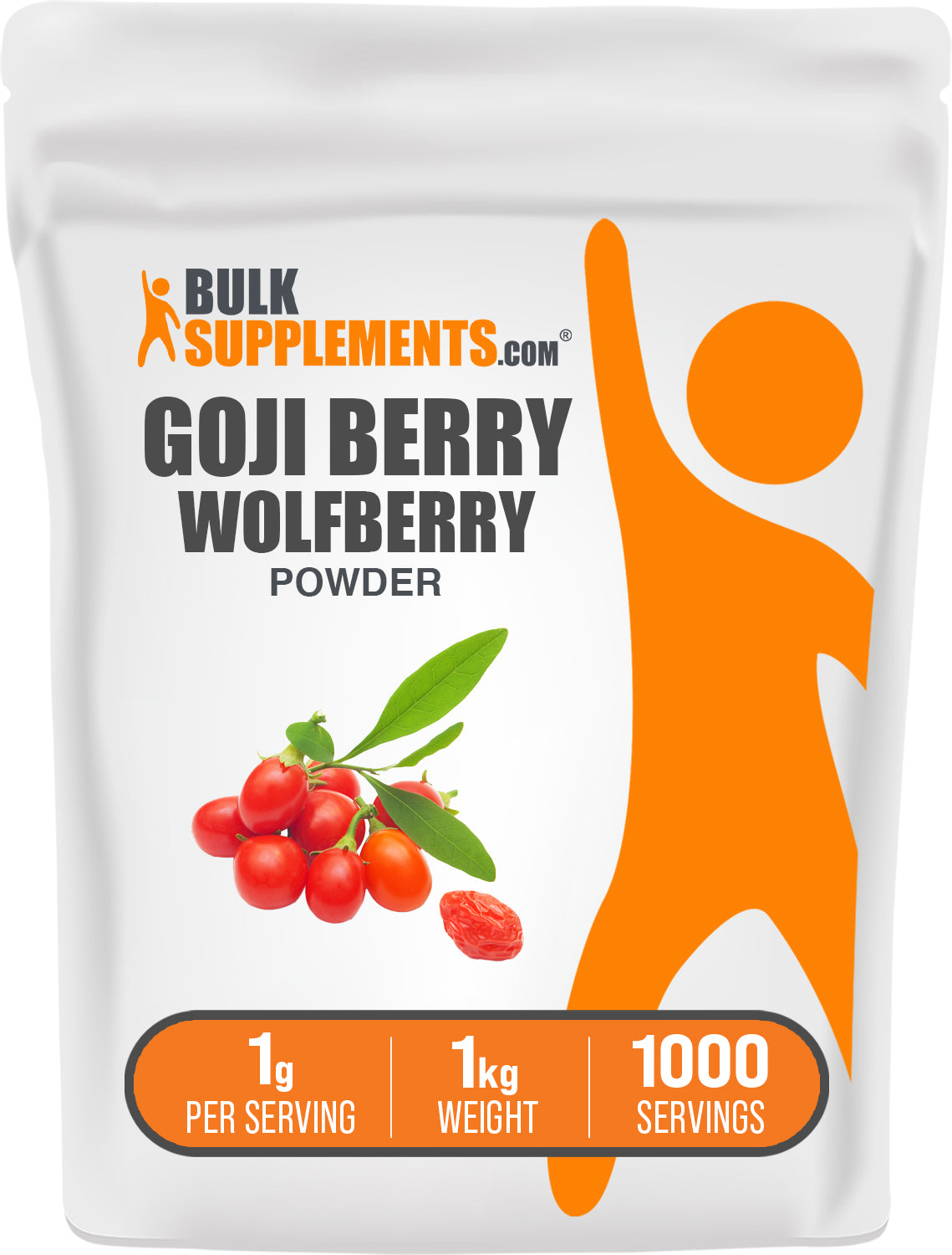 BulkSupplements.com Goji Berry Powder 1kg bag image