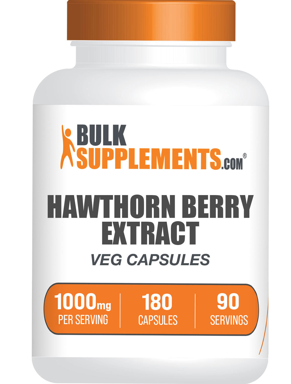 BulkSupplements Hawthorn Berry Extract Vegetarian Capsules 1000mg 180 capsules bottle