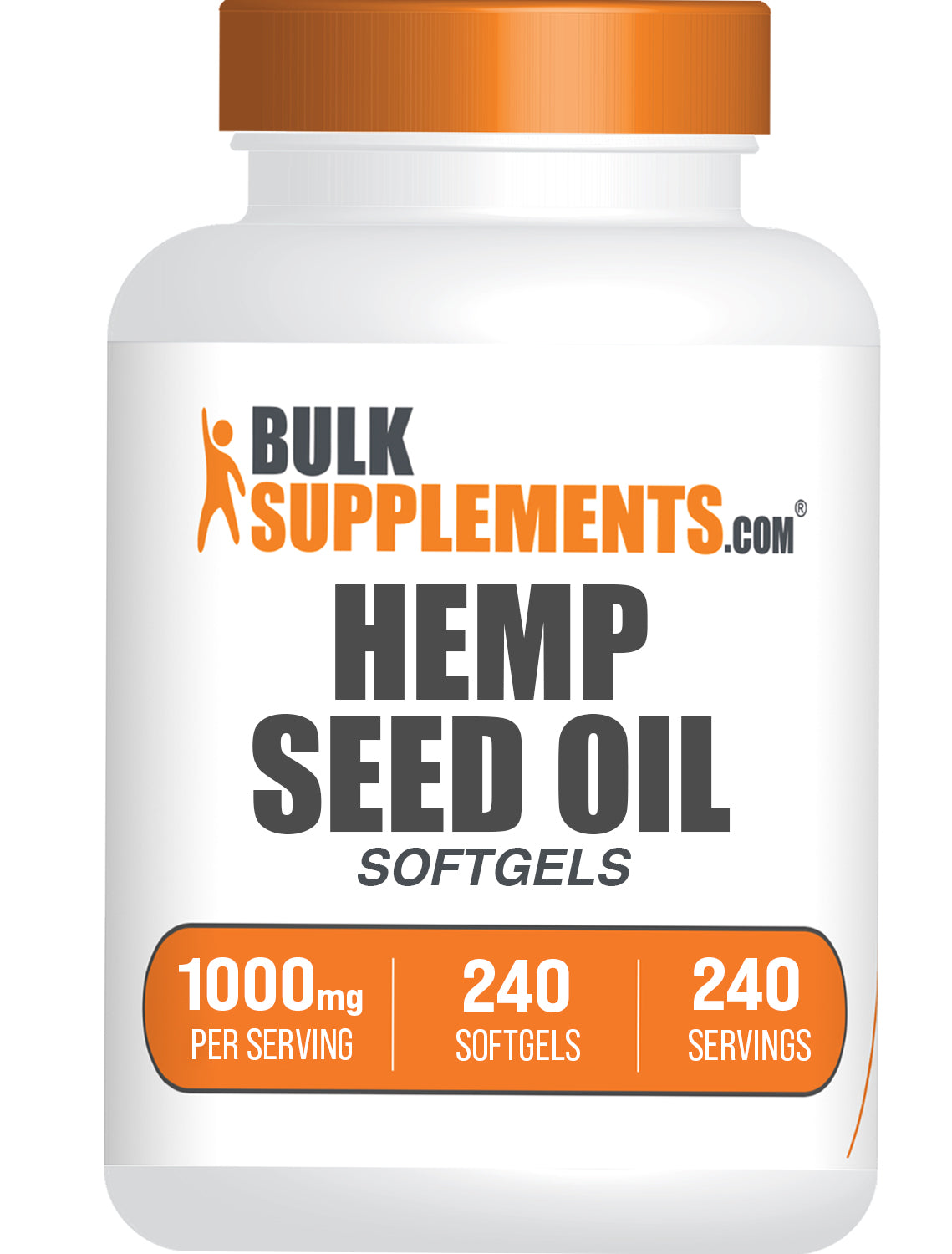 BulkSupplements.com Hemp Seed Oil 240 softgels bottle image