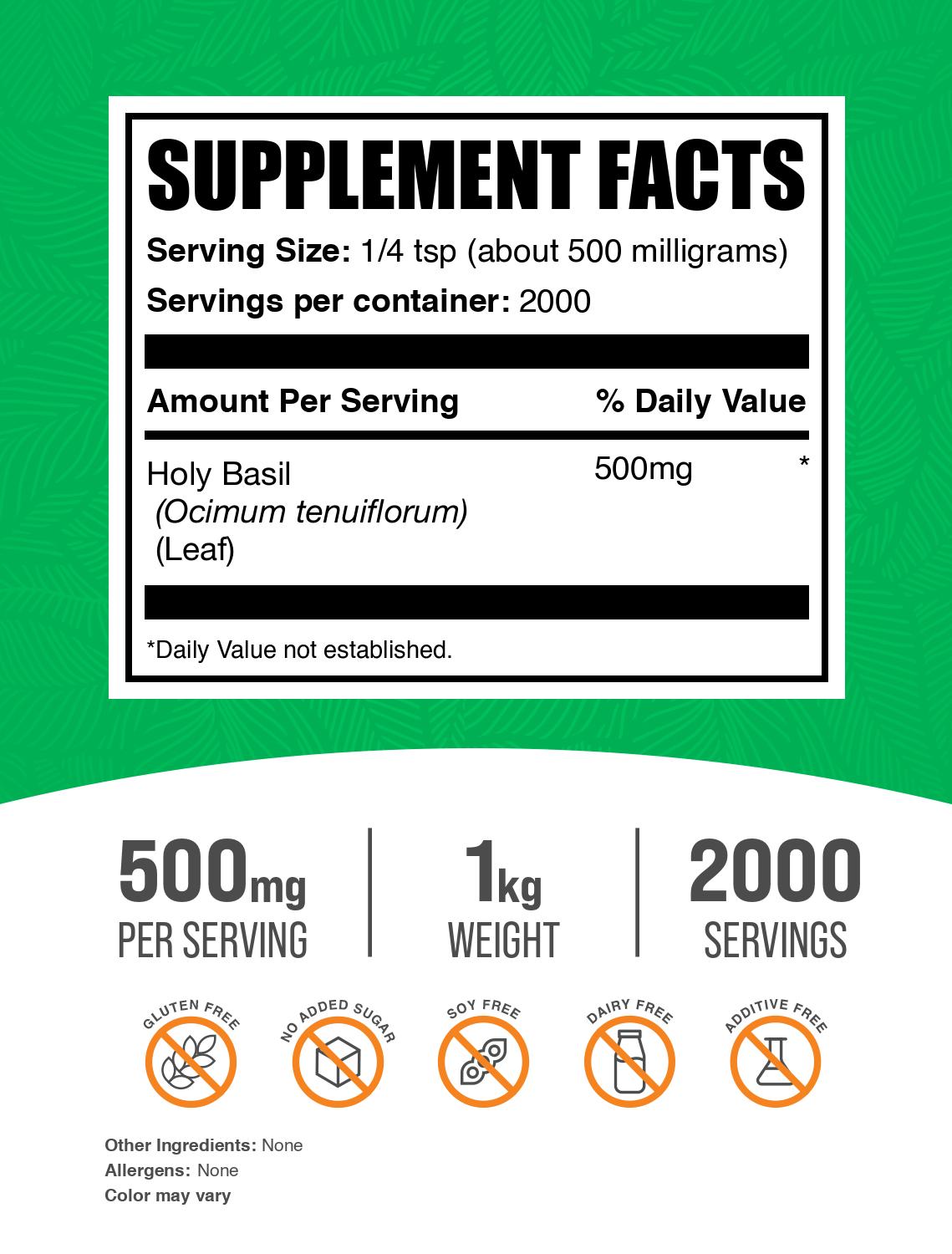 Holy Basil Powder 1kg Label