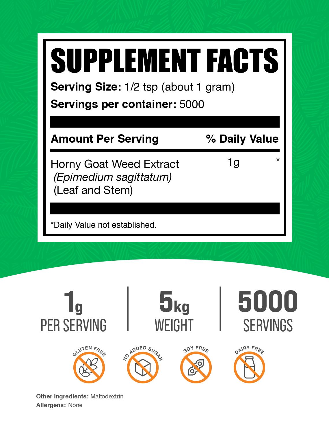 Horny goat weed extract powder label 5kg