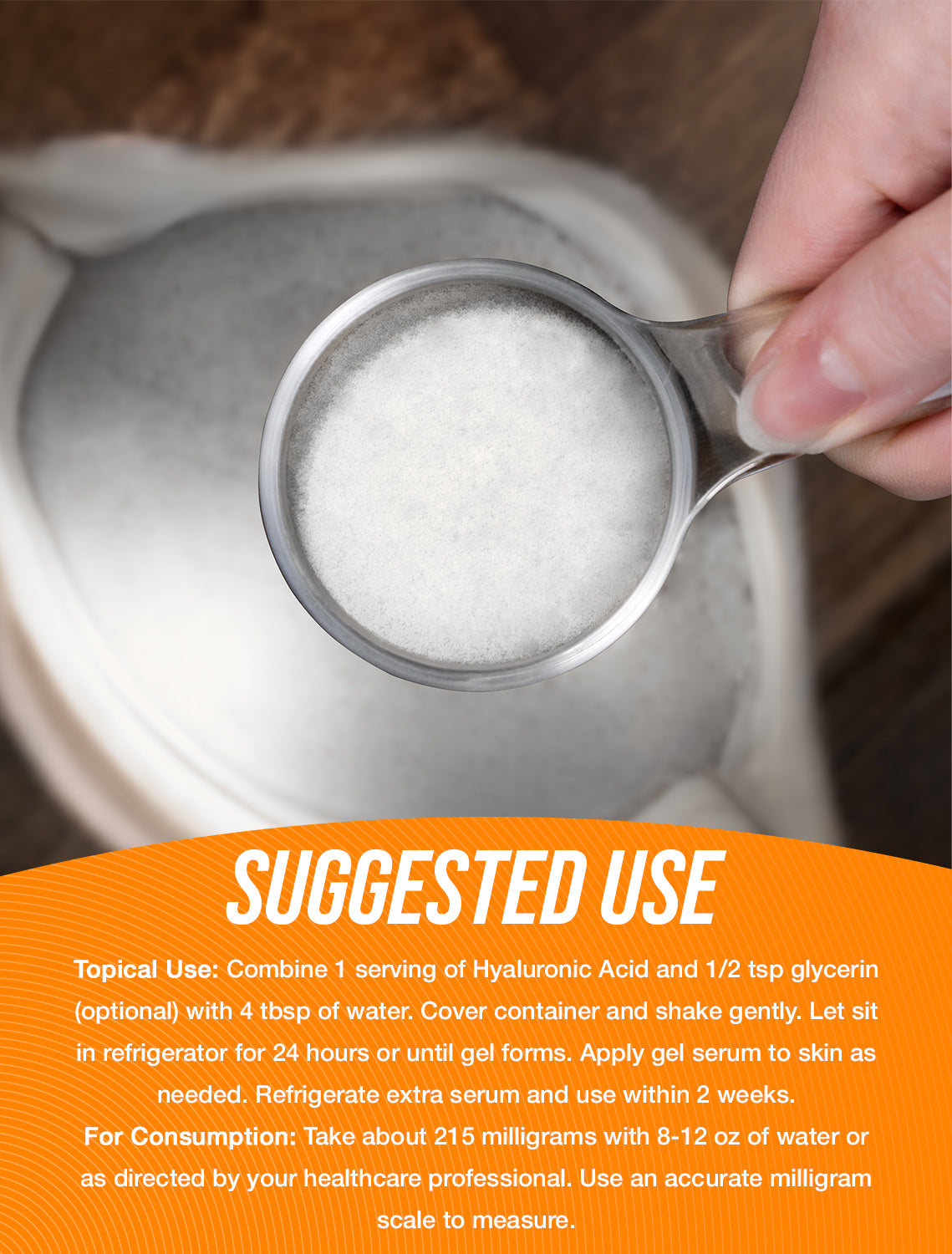 Hyaluronic acid powder suggested use image