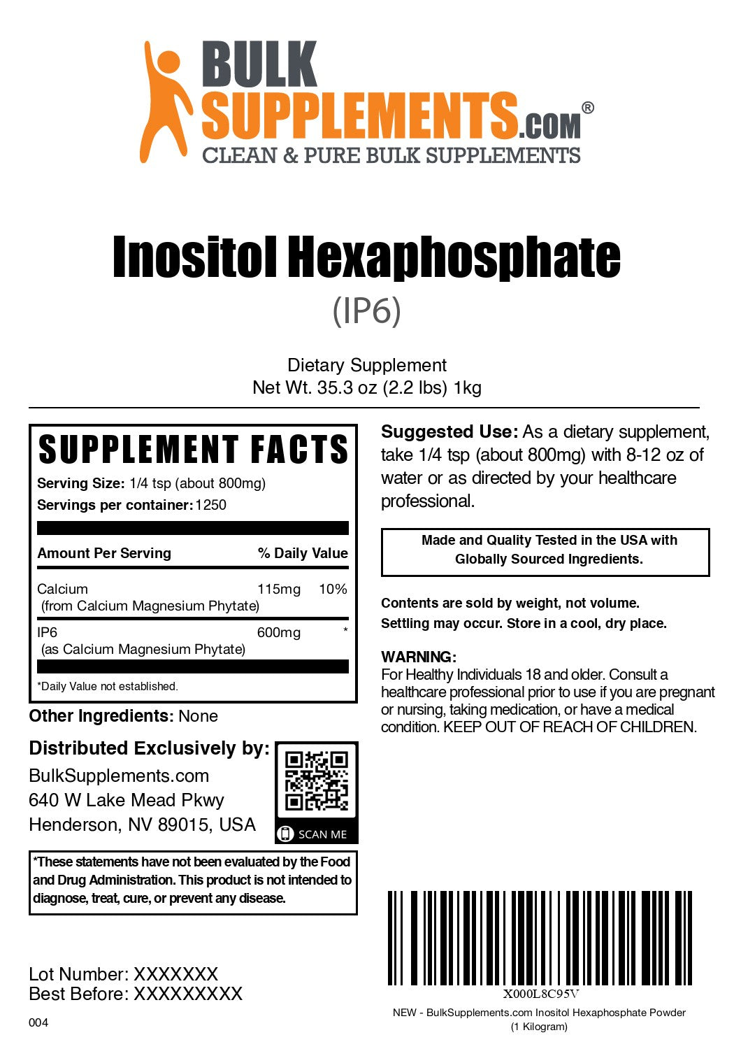 Inositol Hexaphosphate 1kg label